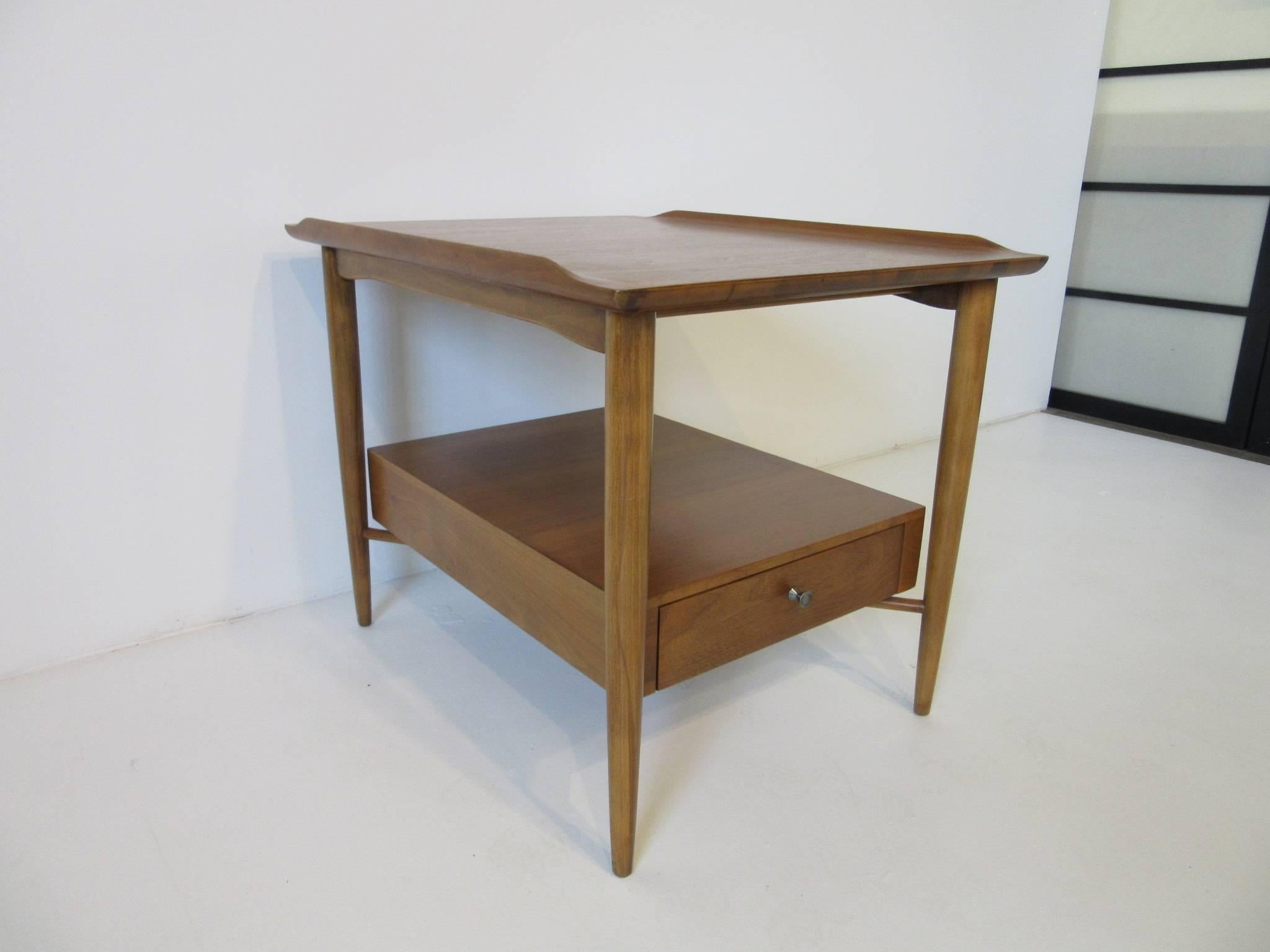 Mid-Century Modern Finn Juhl Styled Wooden Mahogany End / Side Tables or Nightstands by Morganton