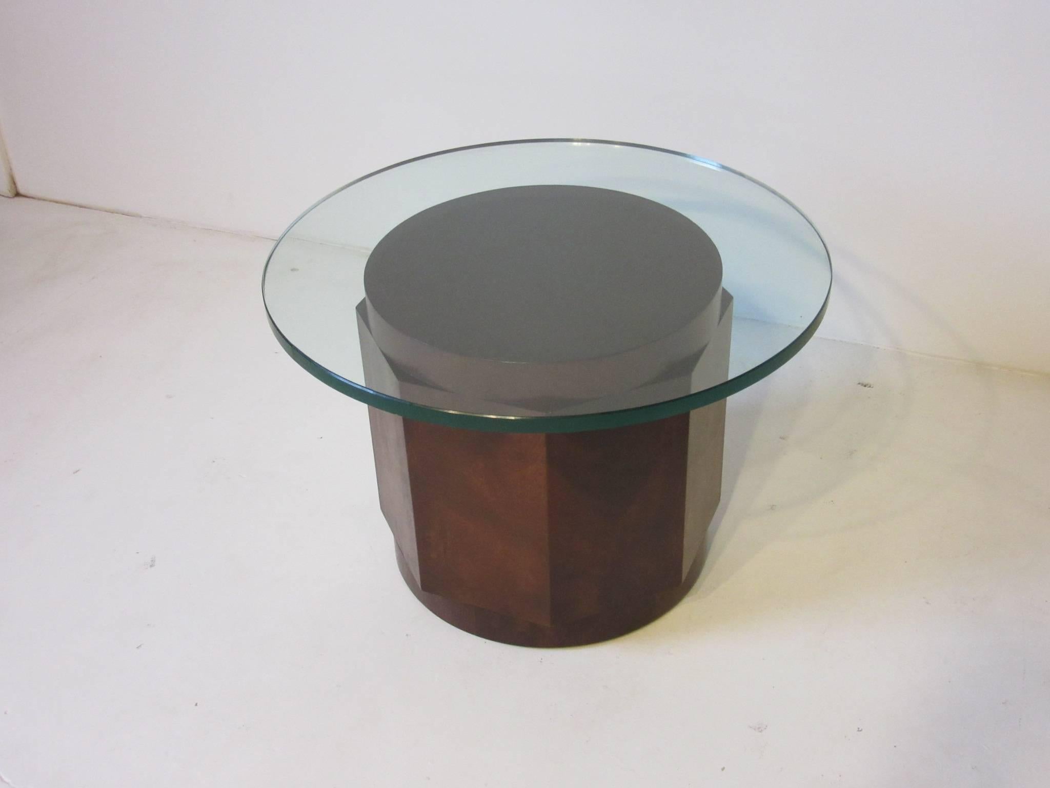 American Dunbar Walnut and Glass Side Table by Edward Wormley