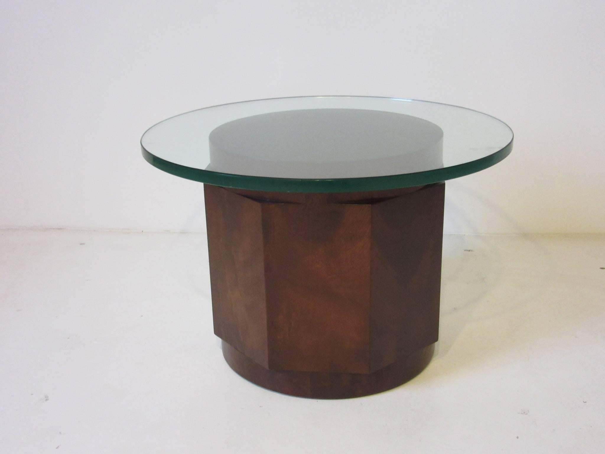 20th Century Dunbar Walnut and Glass Side Table by Edward Wormley