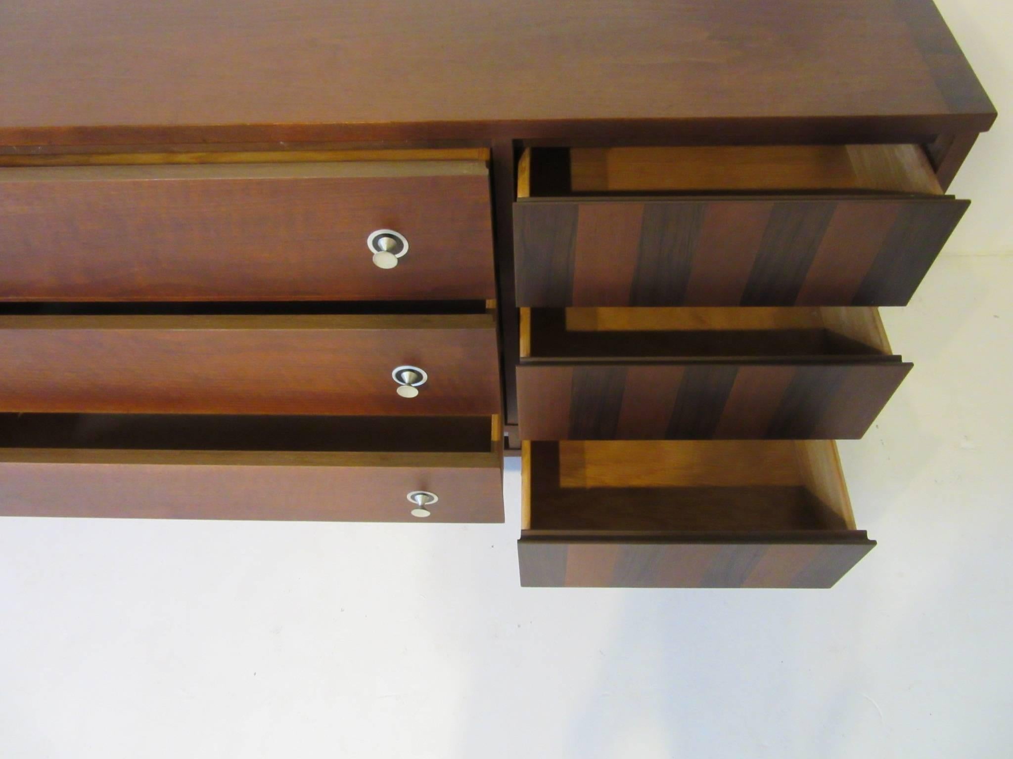 Rosewood and Walnut Midcentury Dresser Chest 1
