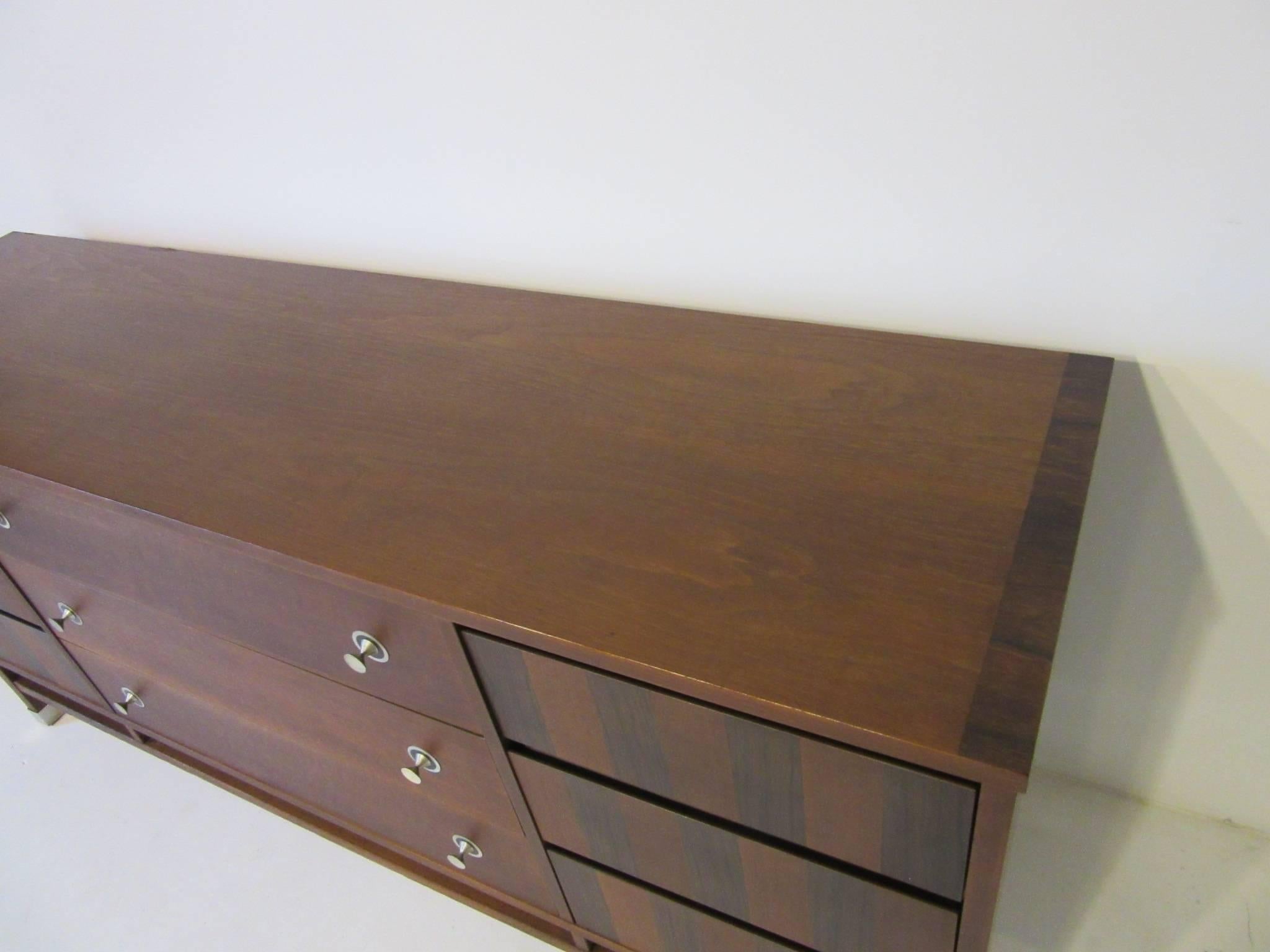 Rosewood and Walnut Midcentury Dresser Chest 2