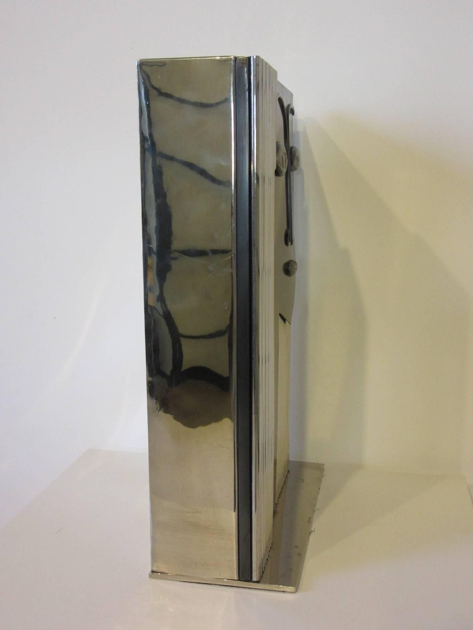 Modern Styled Large Chrome Face Vase Sculpture In Good Condition In Cincinnati, OH