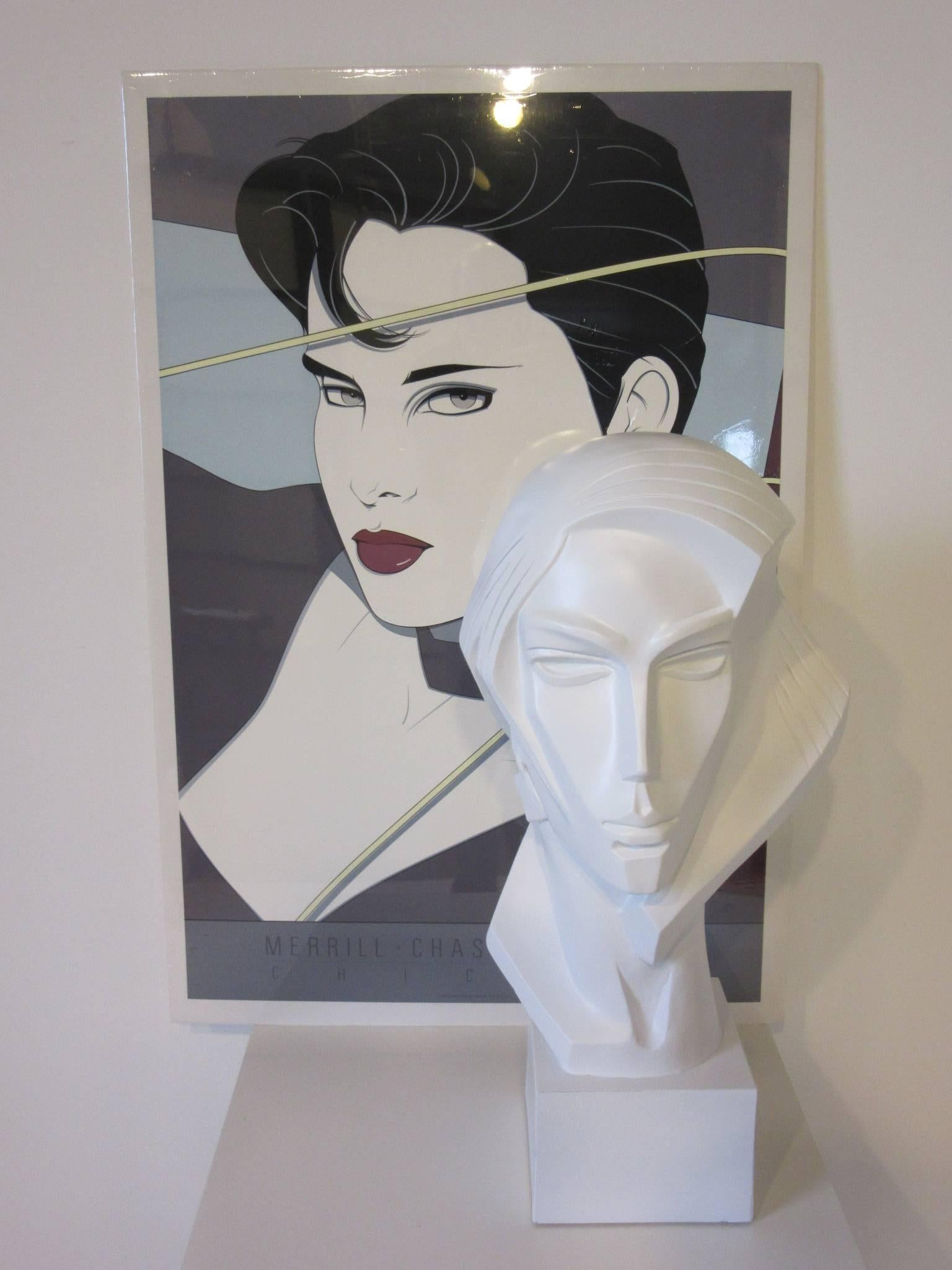 20th Century 1980s Large Female Head Sculpture by Austin For Sale