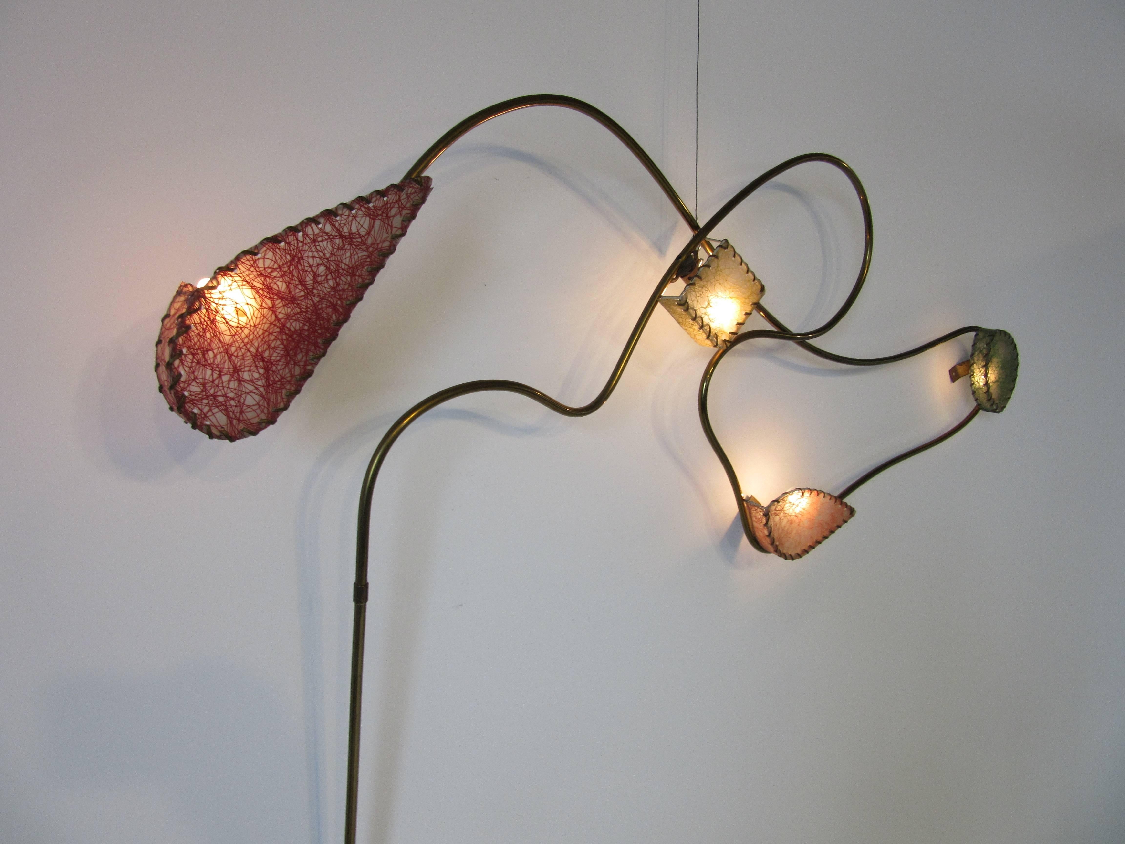 Mid-Century Modern Rare Brass Sculptural Wall Light by Majestic