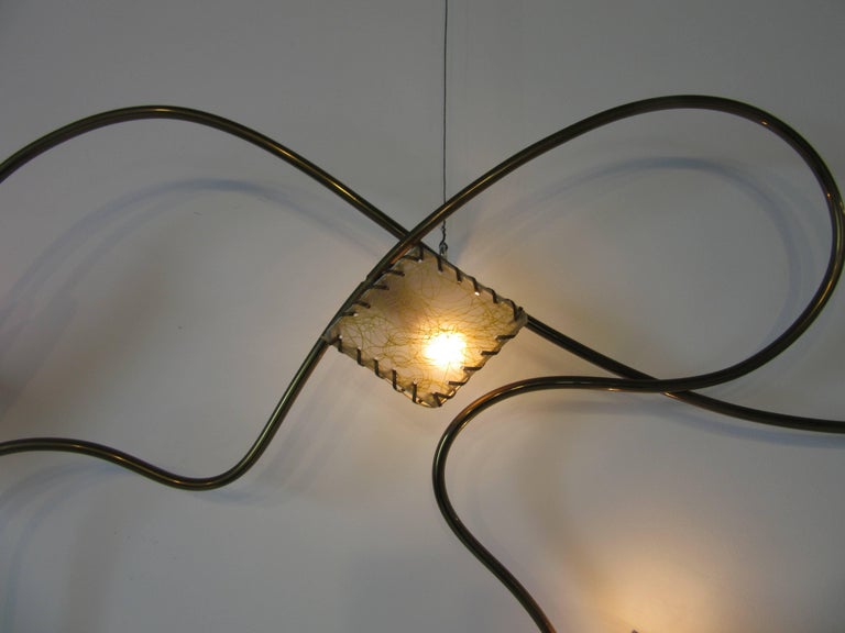 Rare Brass Sculptural Wall Light by Majestic at 1stDibs