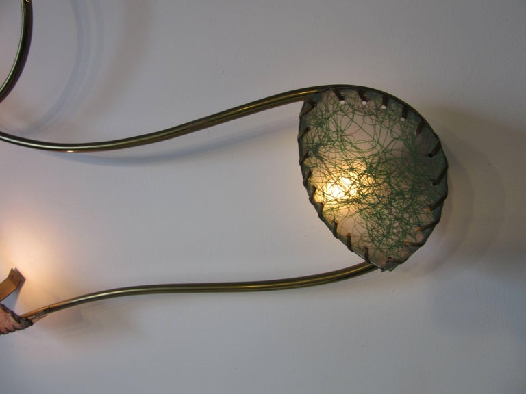 Rare Brass Sculptural Wall Light by Majestic at 1stDibs