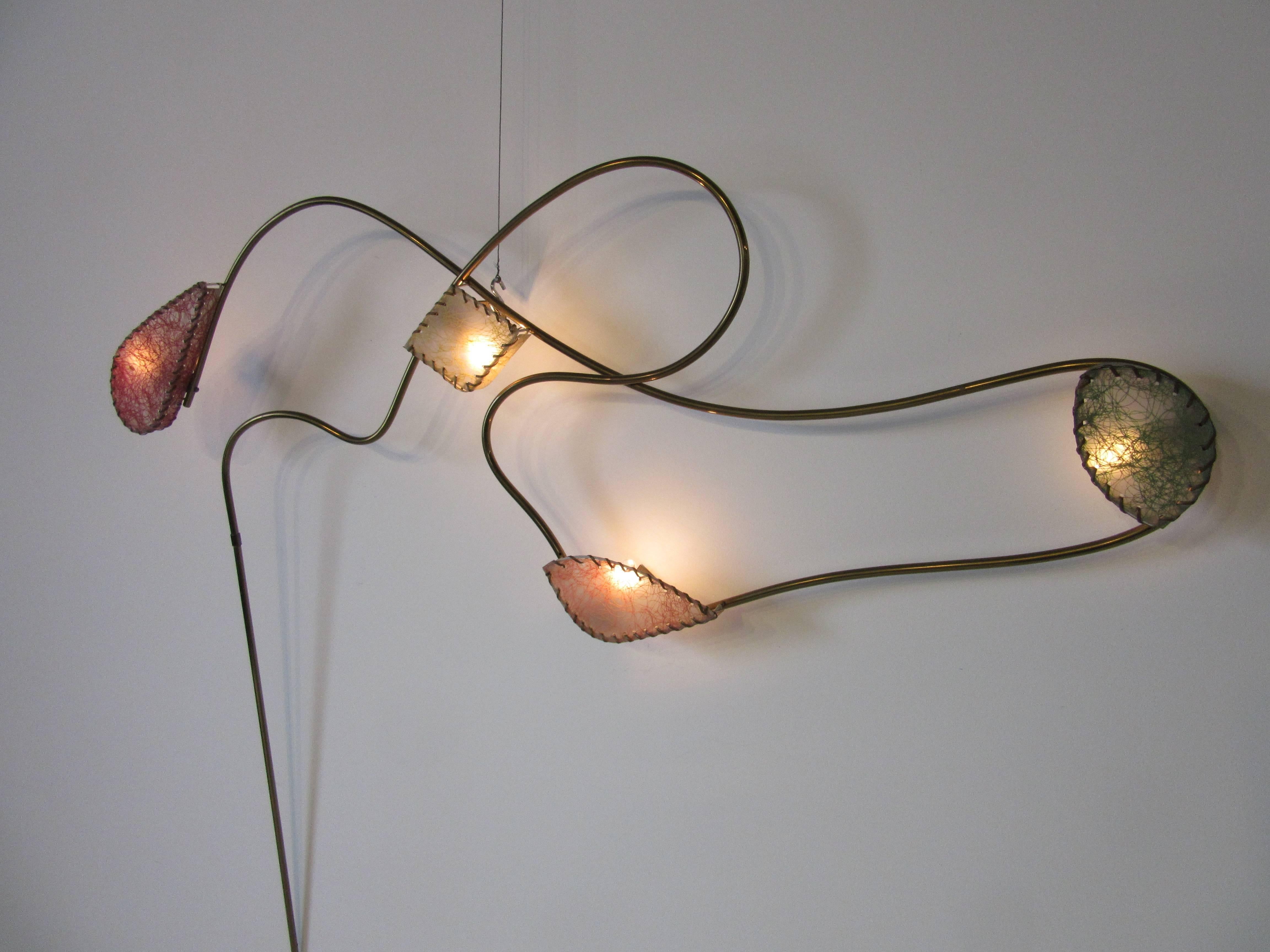 Rare Brass Sculptural Wall Light by Majestic 1