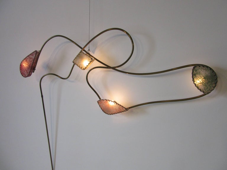 Rare Brass Sculptural Wall Light by Majestic at 1stDibs
