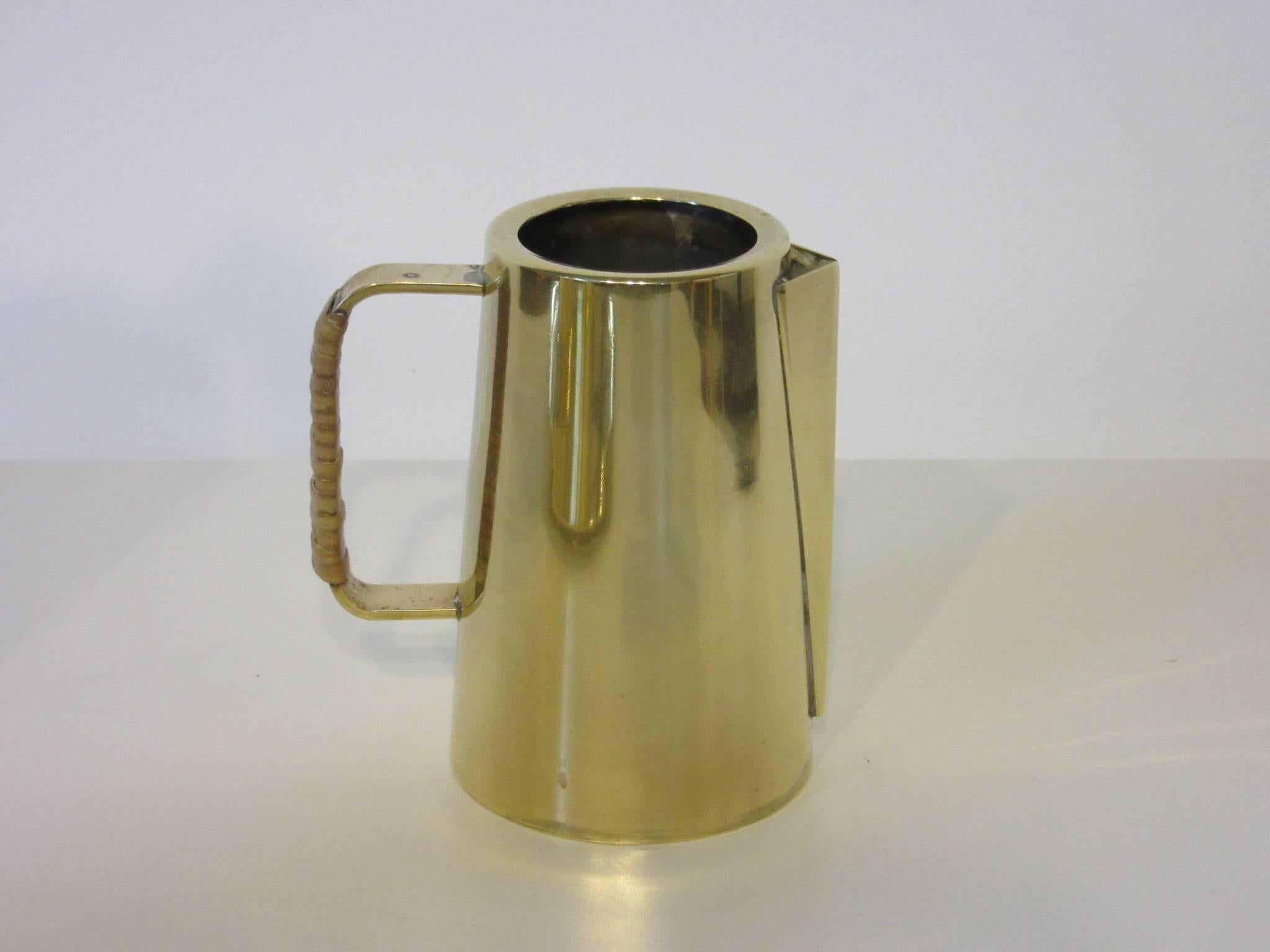 Mid-Century Modern Einar Dragsted Brass Coffee Tea Set in the Style of Parzinger, Made in Denmark
