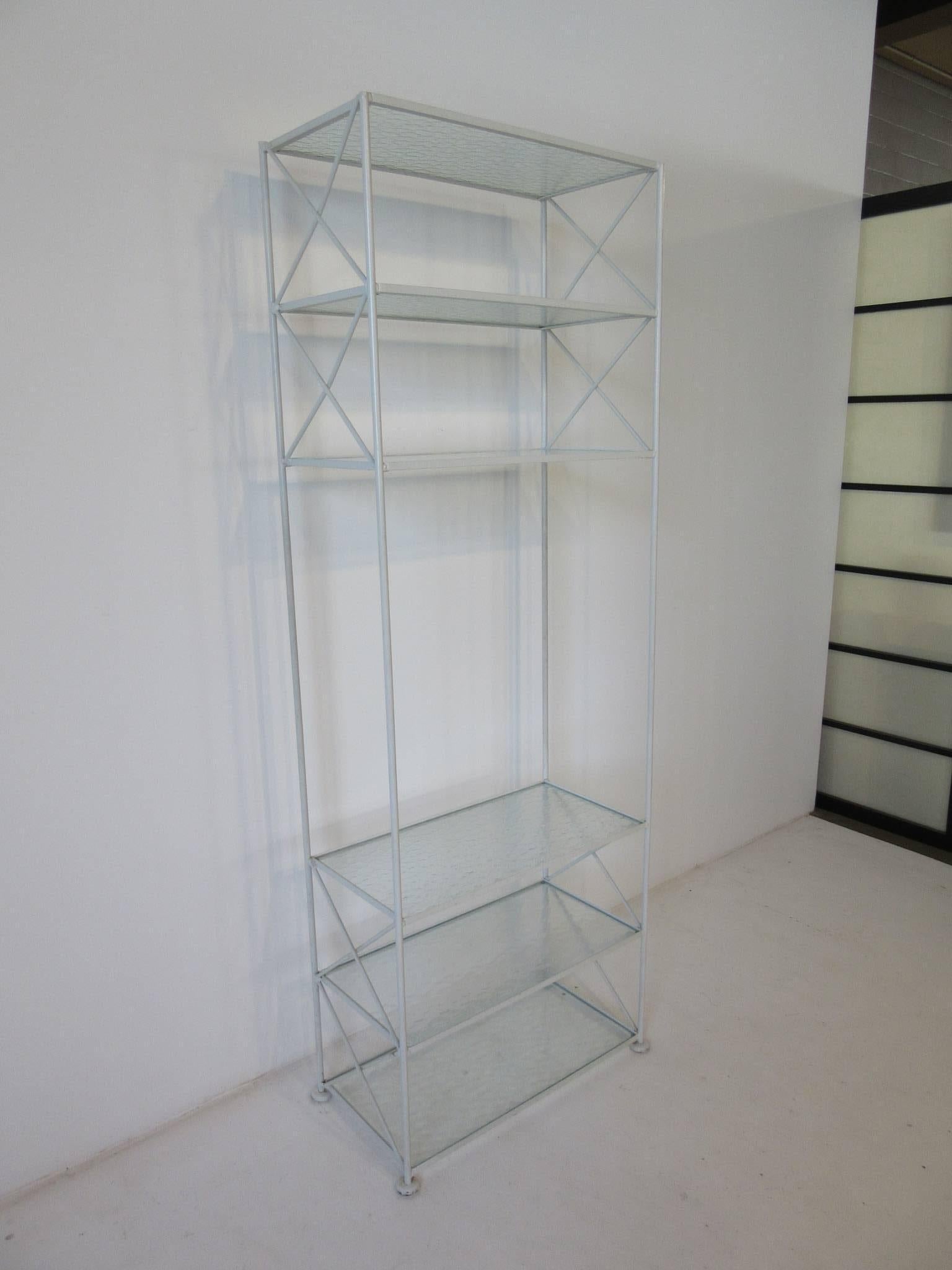 20th Century Woodard Mid Century Iron and Glass Etagere  For Sale