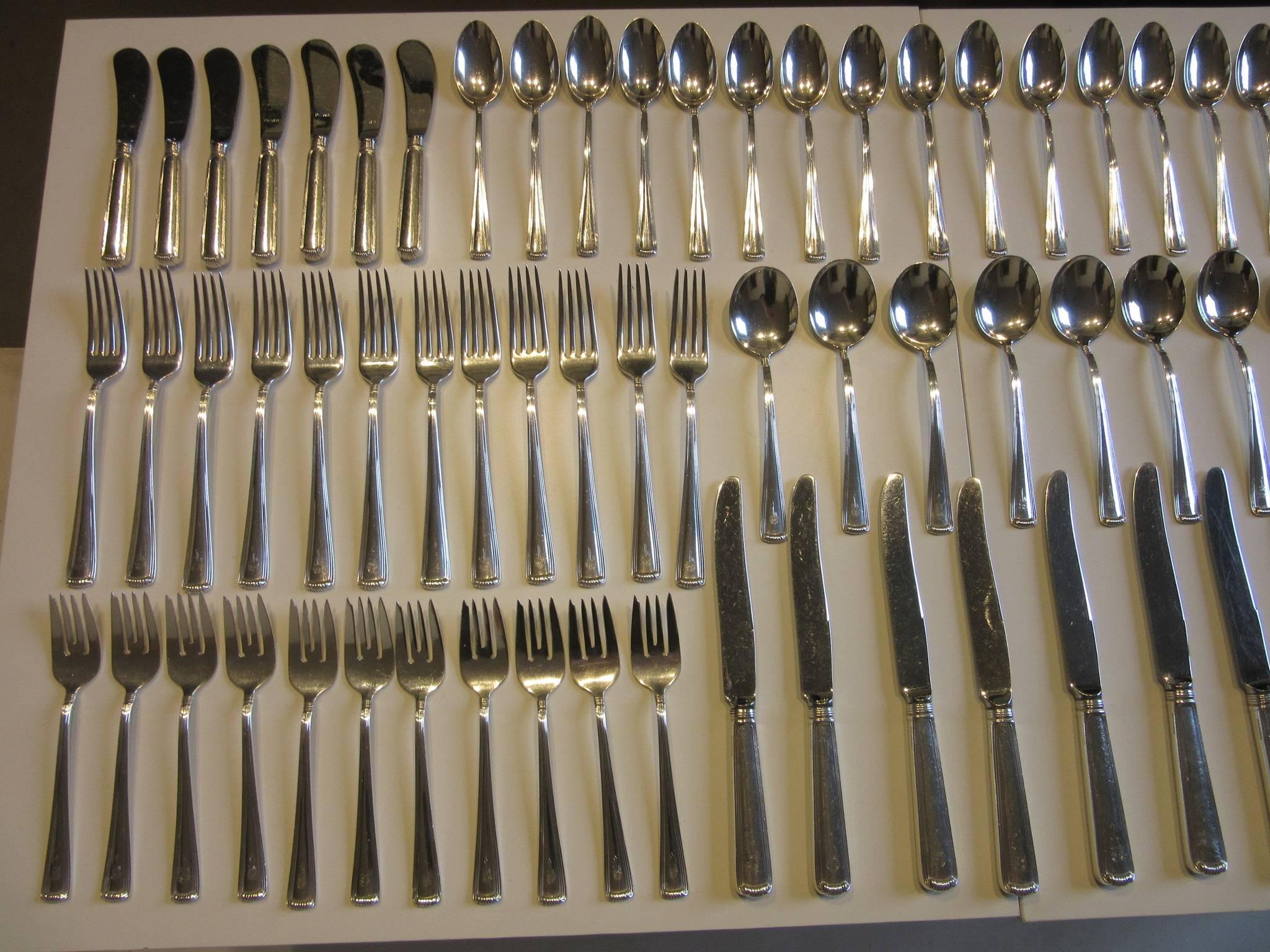 20th Century 80-Piece Sterling Flatware Set by Frank Herschede Co.