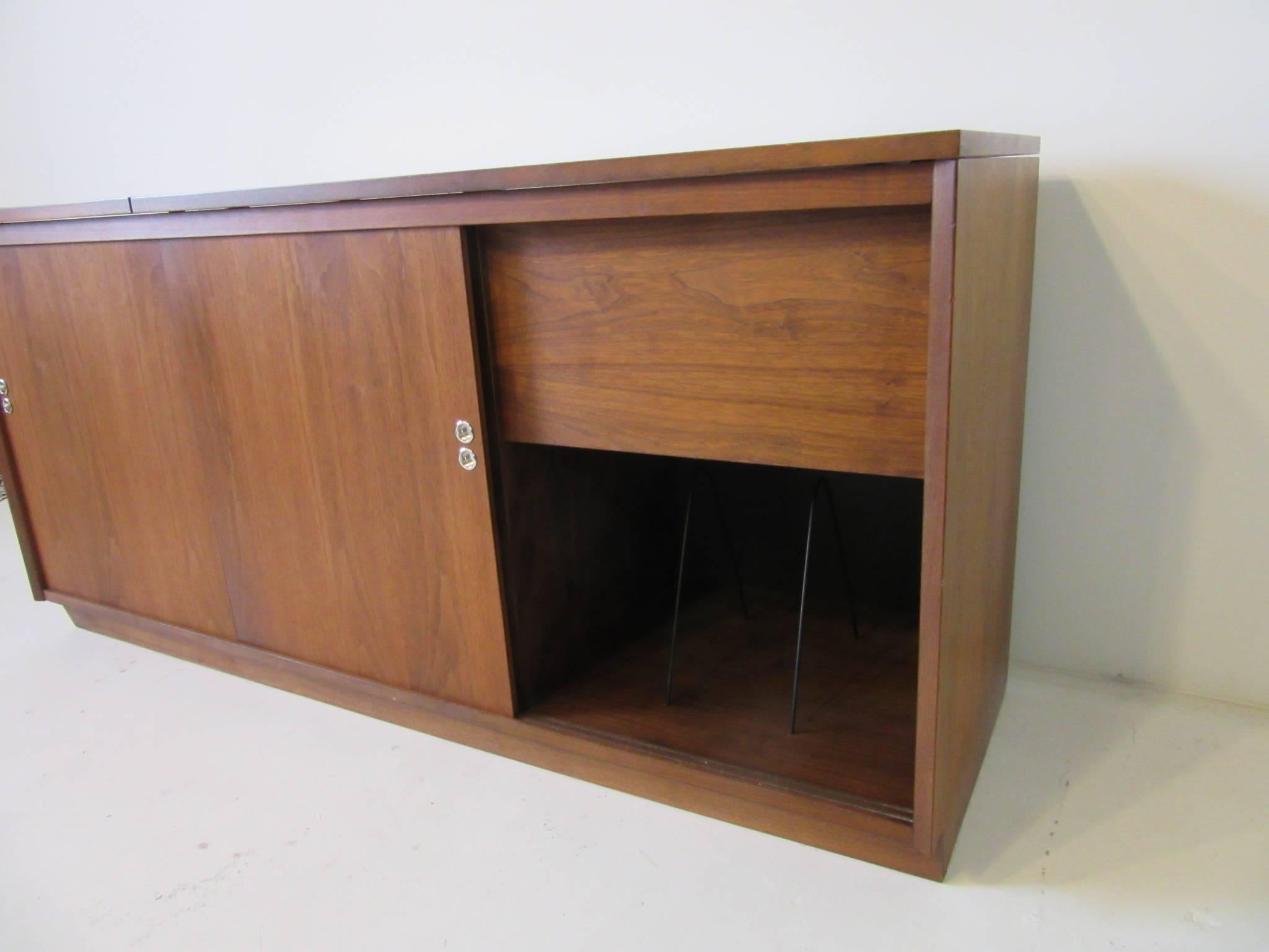 Mid-Century Modern Midcentury Walnut Stereo and Record Cabinet