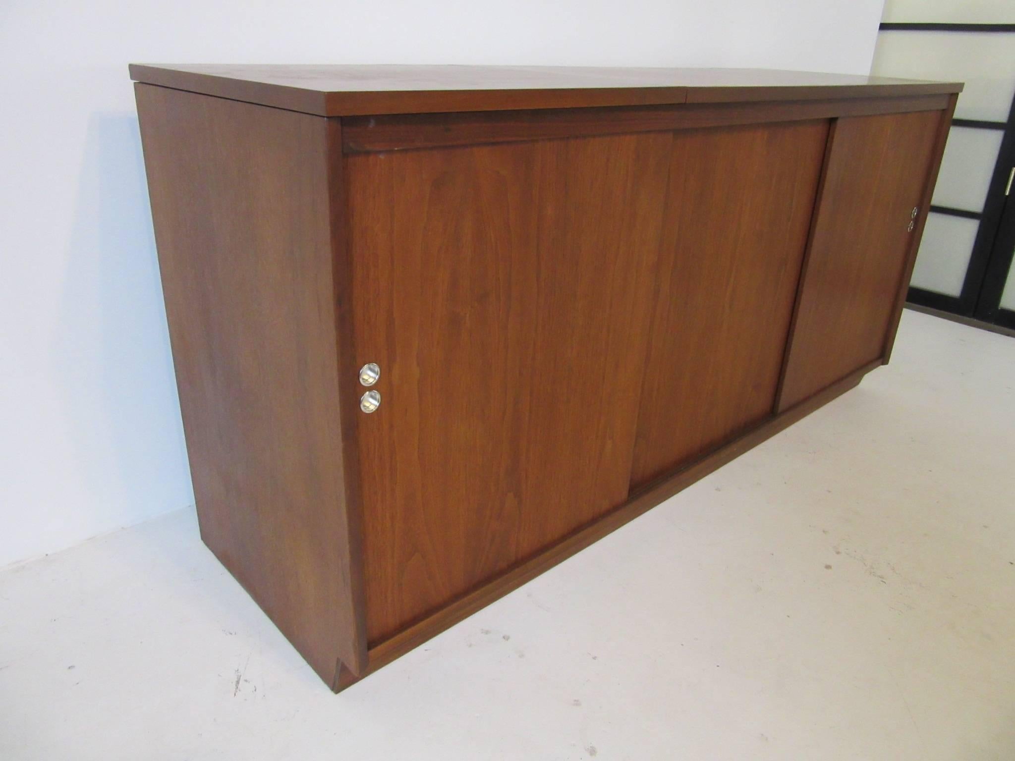 20th Century Midcentury Walnut Stereo and Record Cabinet