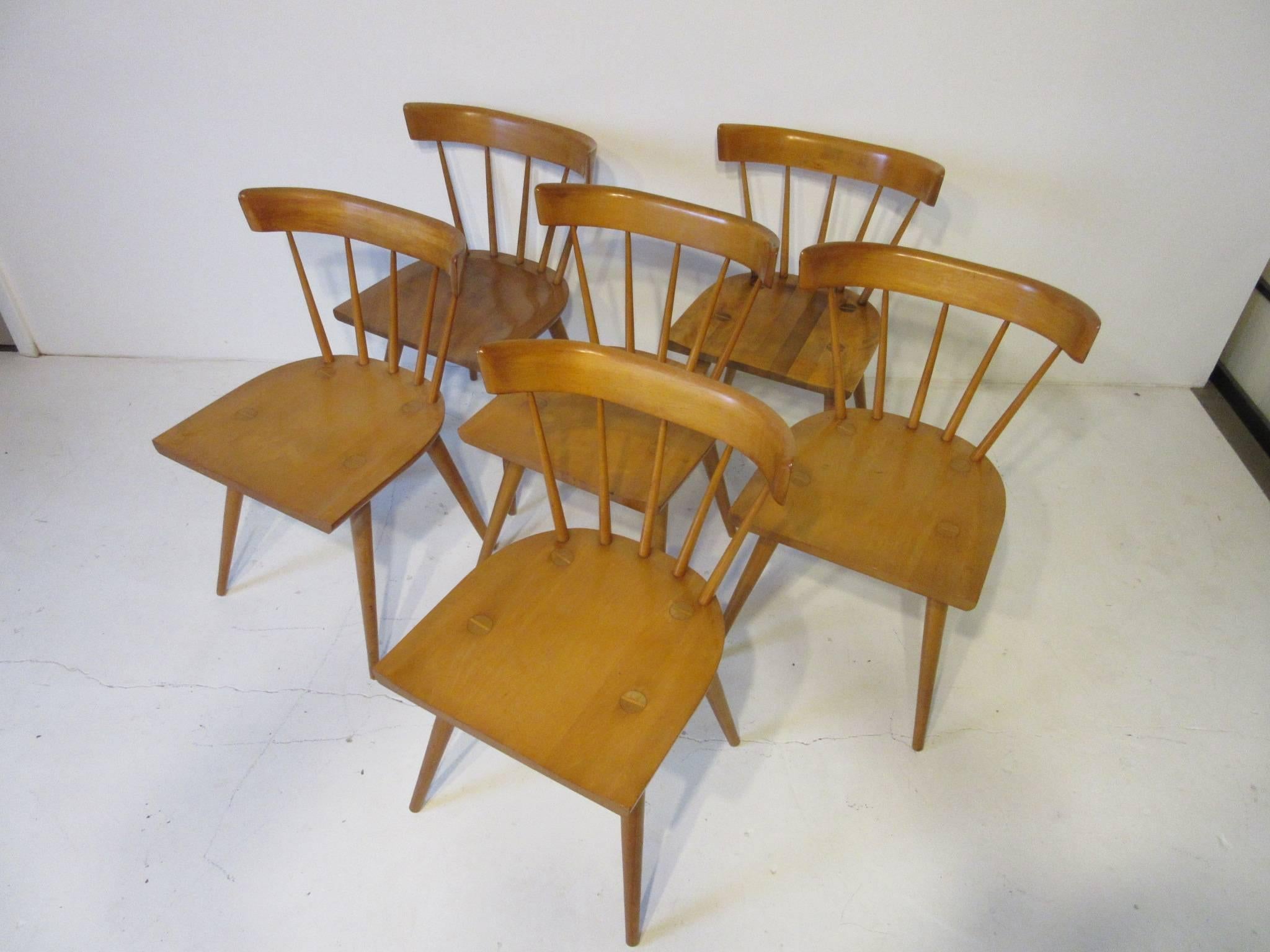 Paul McCobb Set of Six Spindle Back Planner Group Dining Chairs In Good Condition In Cincinnati, OH