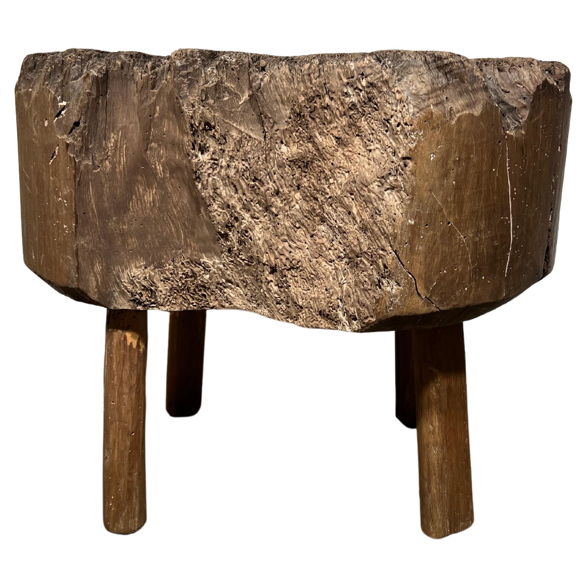A rustic Billot - chopping block from the South of France. Wonderful as a side table in a casual or modern setting.
