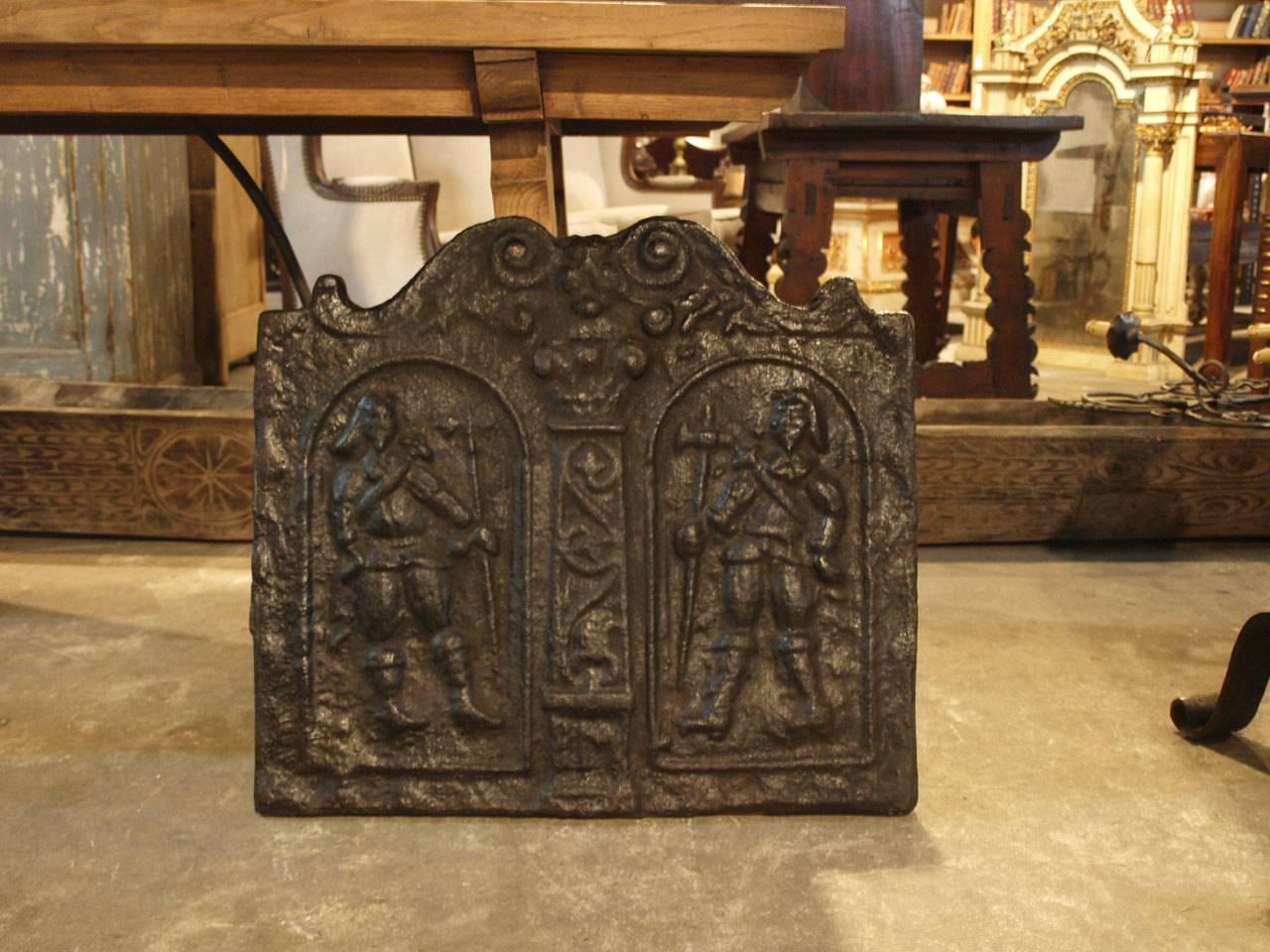 French 17th Century Cast Iron Fireback at 1stDibs