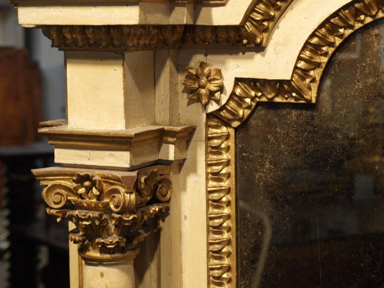 Stunning 18th Century French Louis XVI Period Altar Frame Mirror In Good Condition In Atlanta, GA