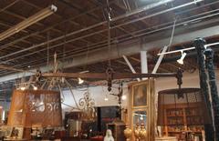 18th Century Iron Butcher's Scale from Spain Transformed into a Chandelier