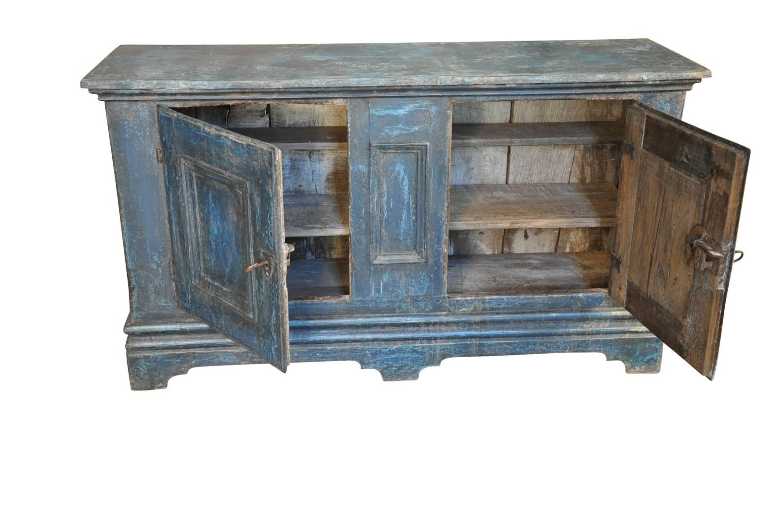 Pair of 18th Century French Buffet Cabinets, Enfilades in Painted Wood In Excellent Condition In Atlanta, GA