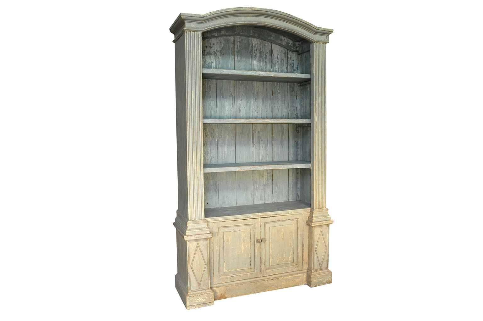 Spanish Outstanding Pair Of Bookcases In Painted Wood