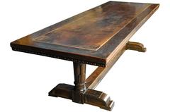 Early 19th Century Italian Dining Table, Trestle Table in Walnut
