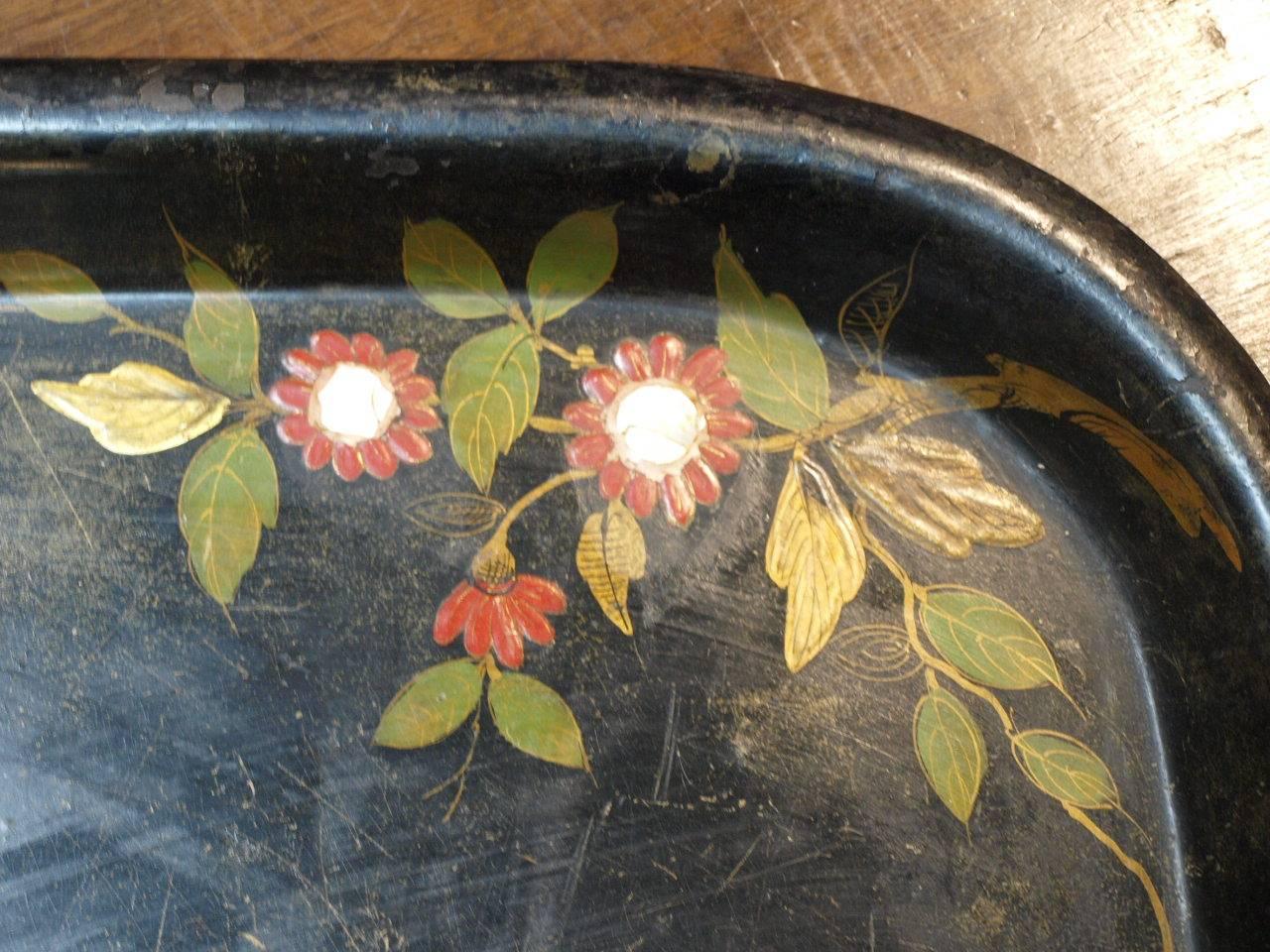 French Early 19th Century Polychromed Tole Tray 2