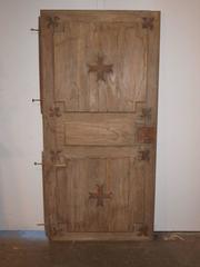 Pair of French 19th Century Doors in Bleached Oak and Iron