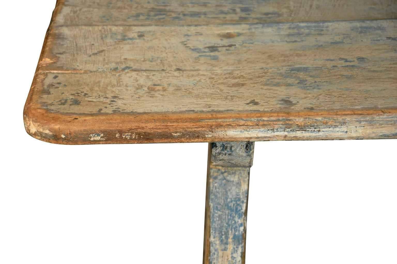 Spanish 19th Century Farm Table in Painted Wood 4