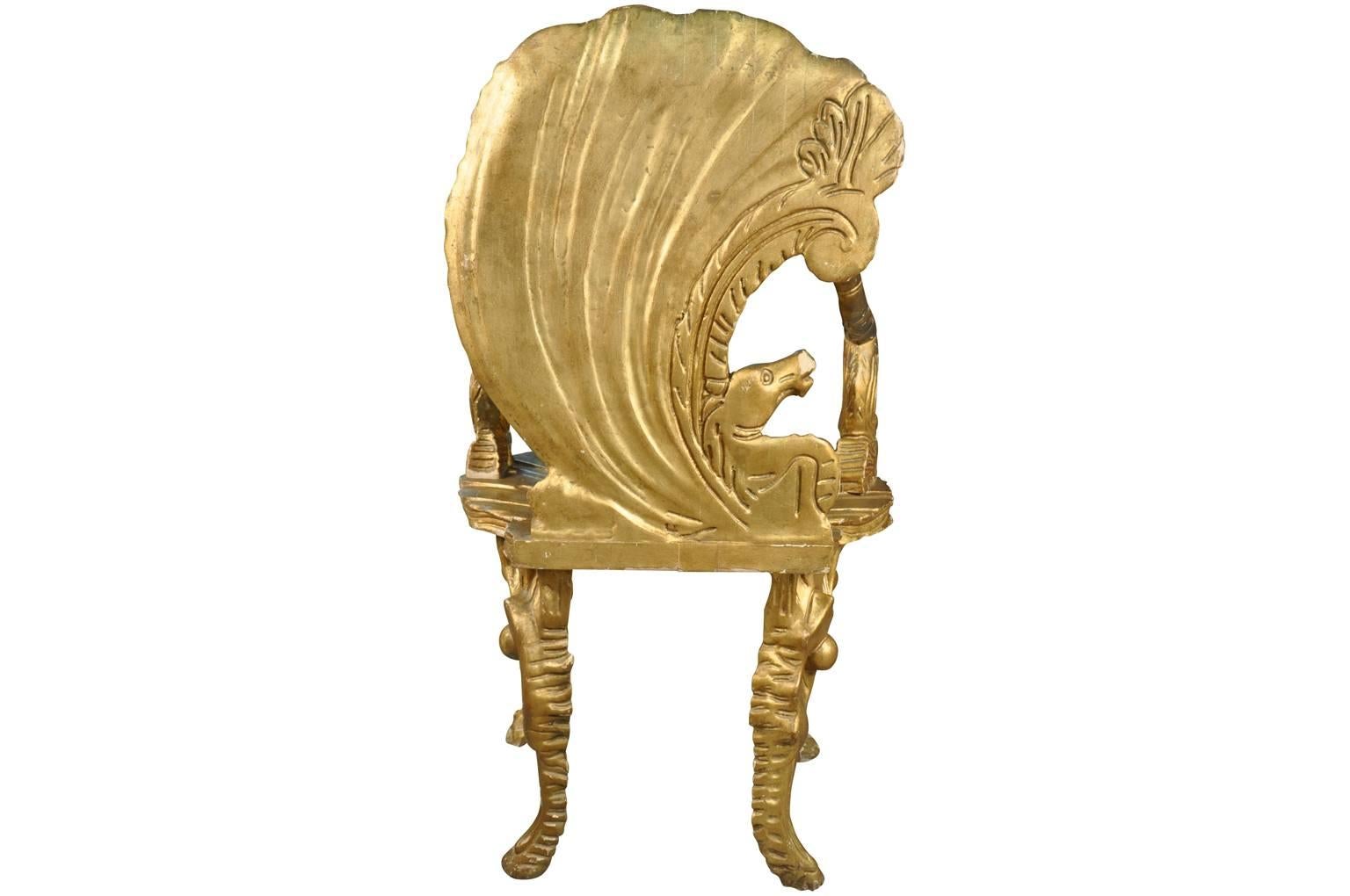 Gilt Italian 19th Century Grotto Chair