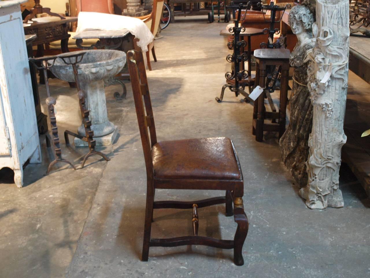 18th Century and Earlier Pair of 18th Century Italian Chairs