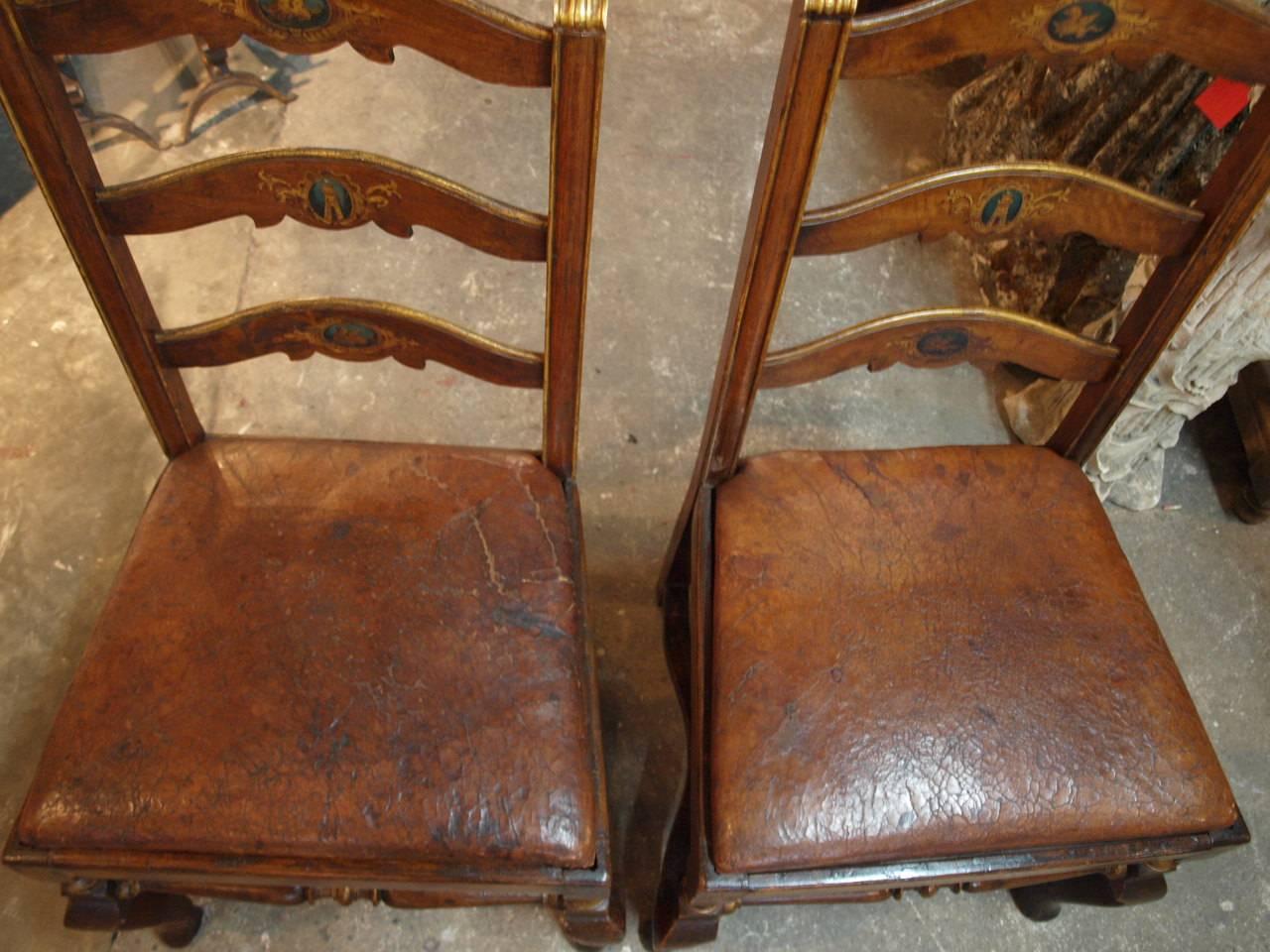 Pair of 18th Century Italian Chairs 5