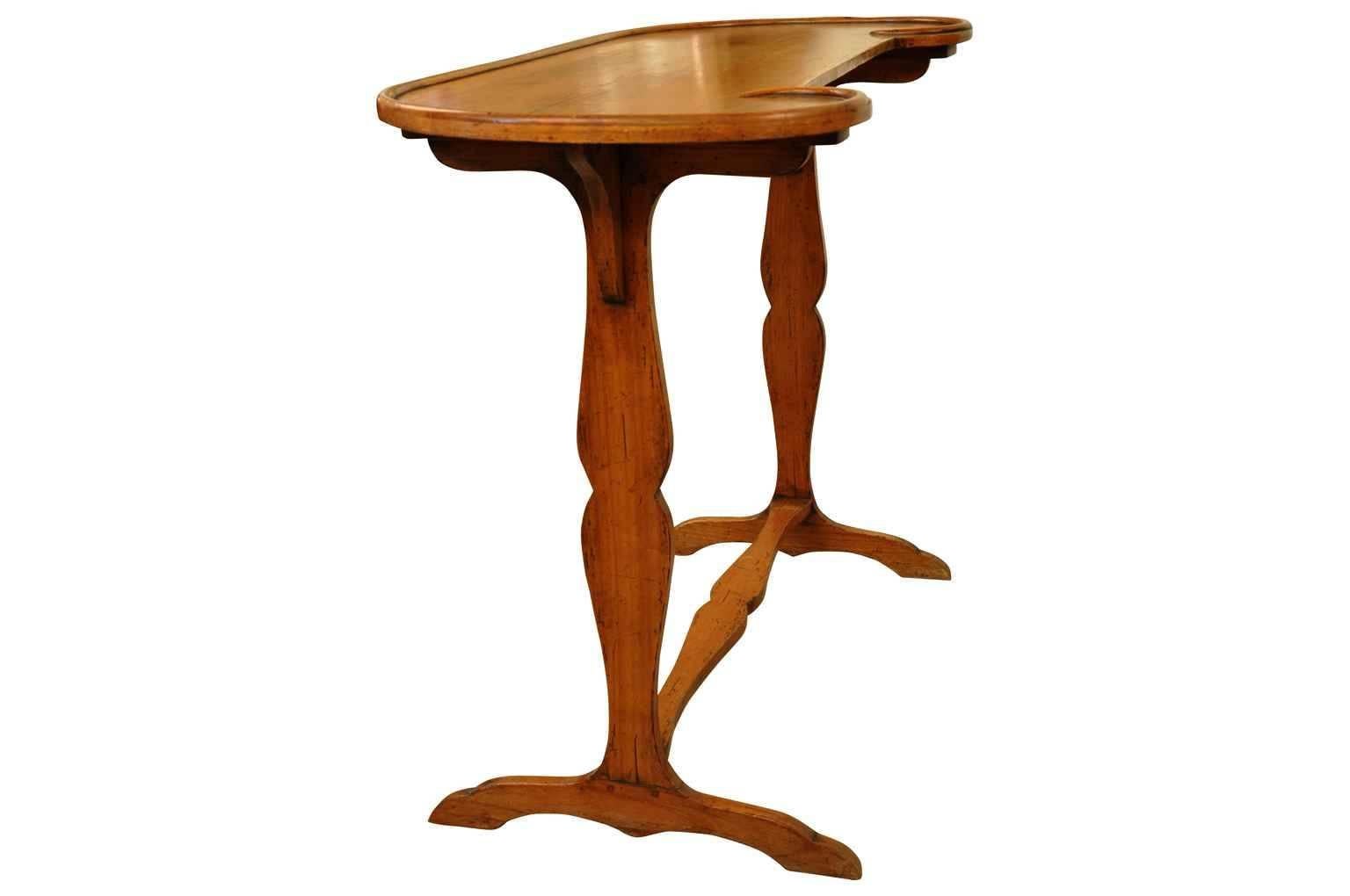 Fruitwood French 19th Century Kideny Shaped Writing Table