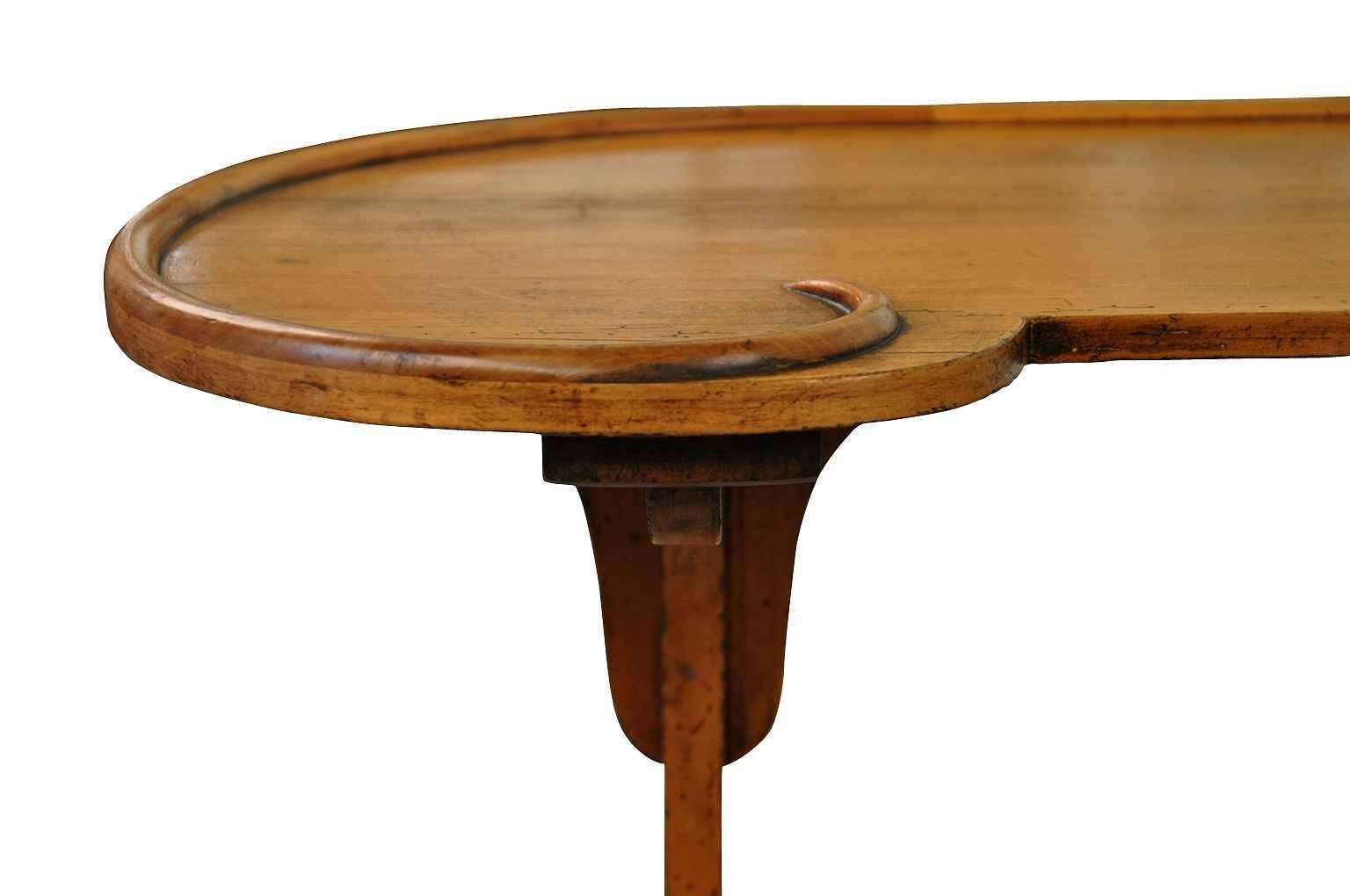 French 19th Century Kideny Shaped Writing Table 1