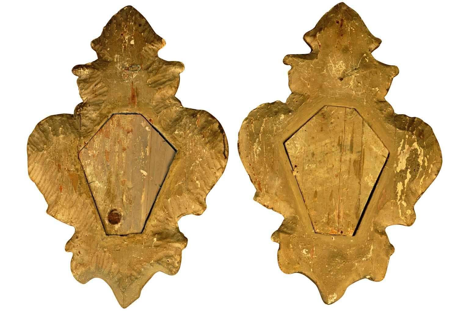 Set of Four 18th Century Venetian Polychromed and Gilt Wood Mirrors 2