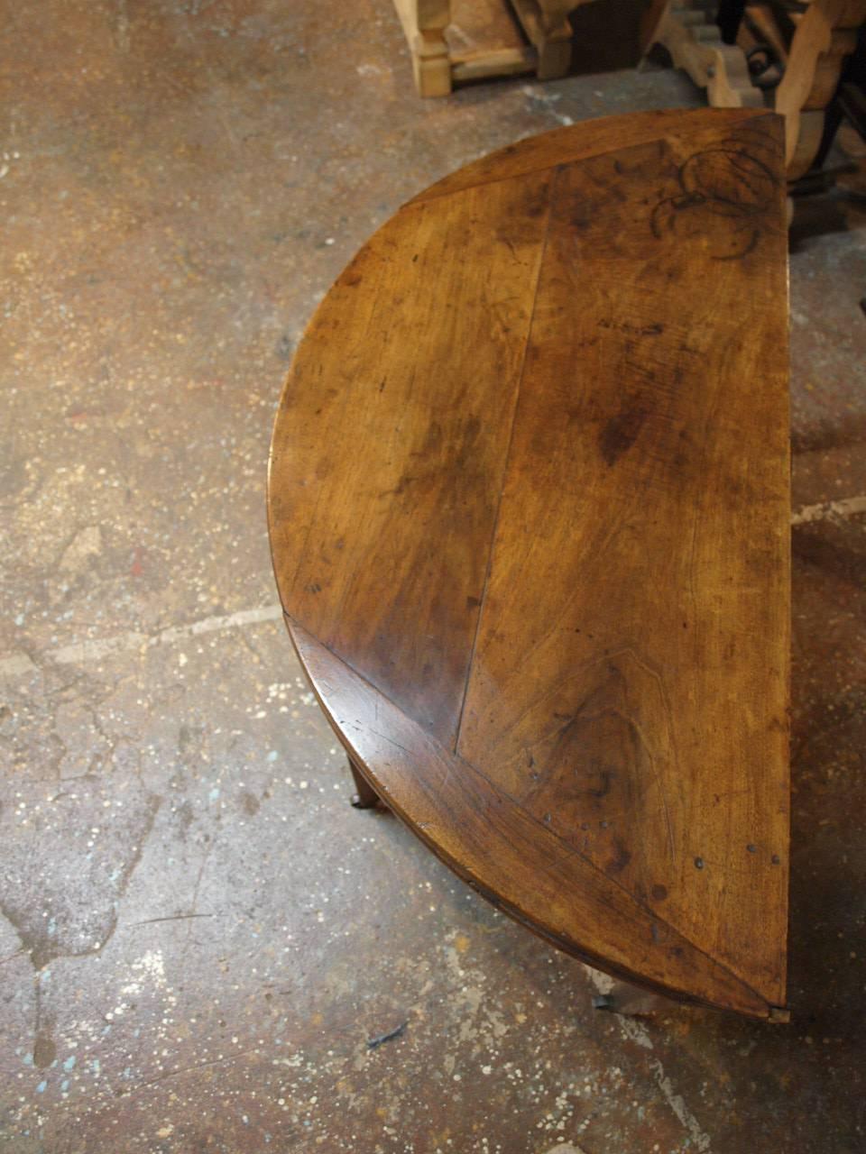 19th Century French Directoire Demilune Console in Walnut