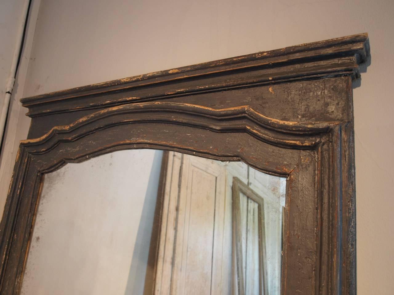 18th Century Italian Door Frame Now as a Trumeau Mirror 2