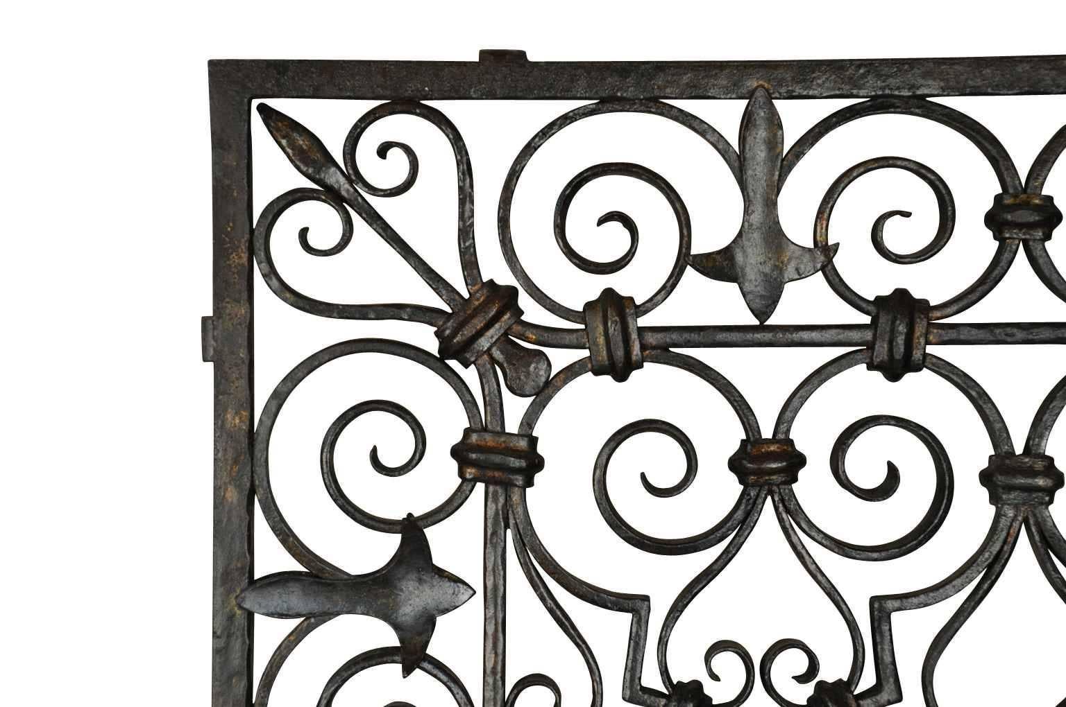 Spanish 19th Century Wrought Iron Grille Panel from Spain