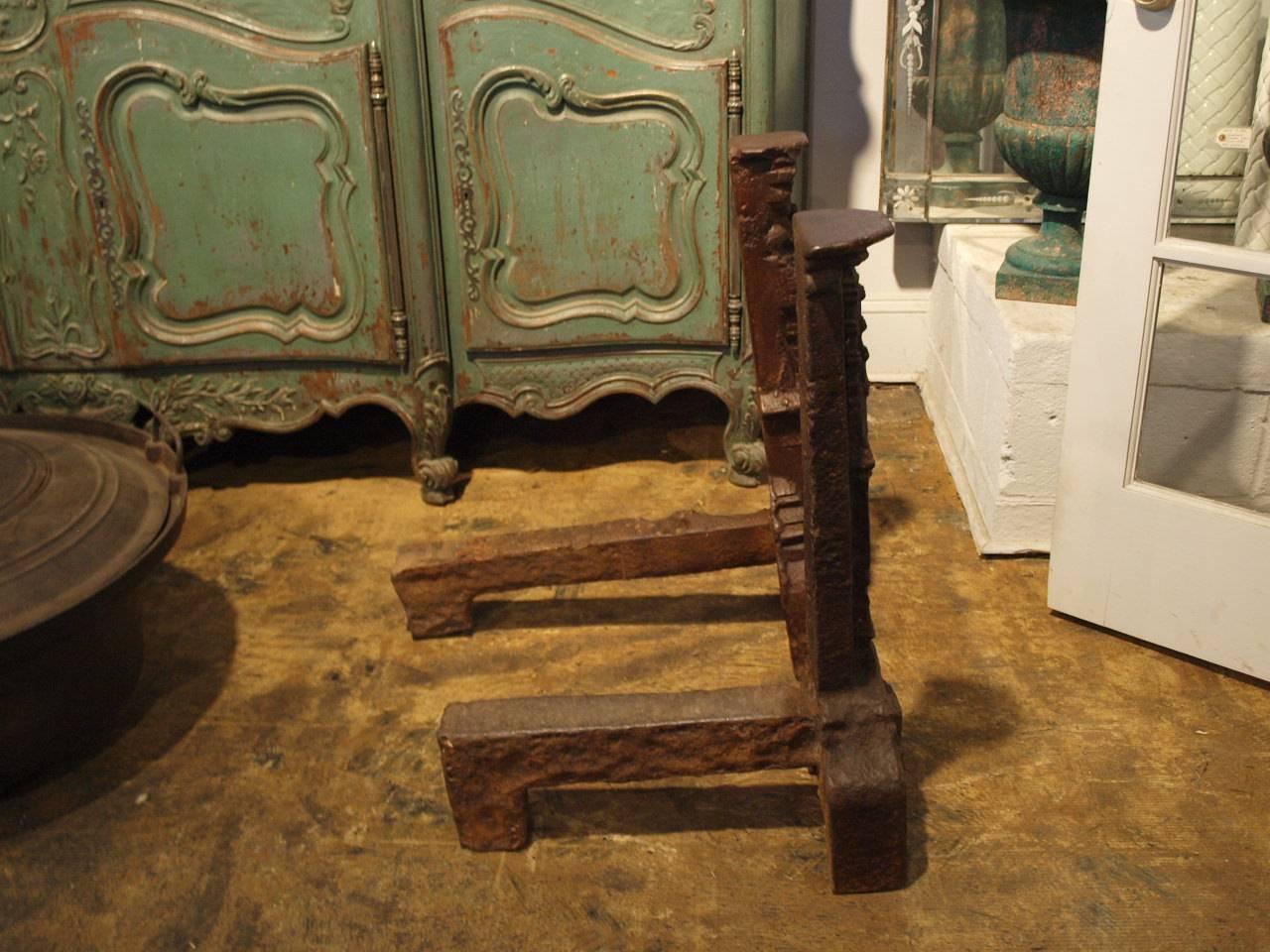 Outstanding Set of French Gothic Andirons For Sale 3