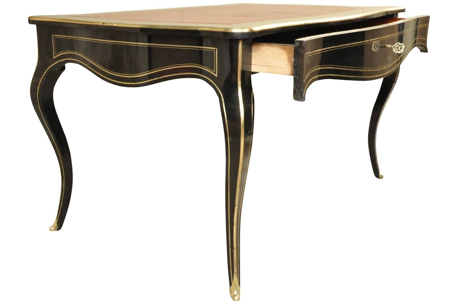 French Napoleon III Bureau Plat - Desk In Good Condition For Sale In Atlanta, GA