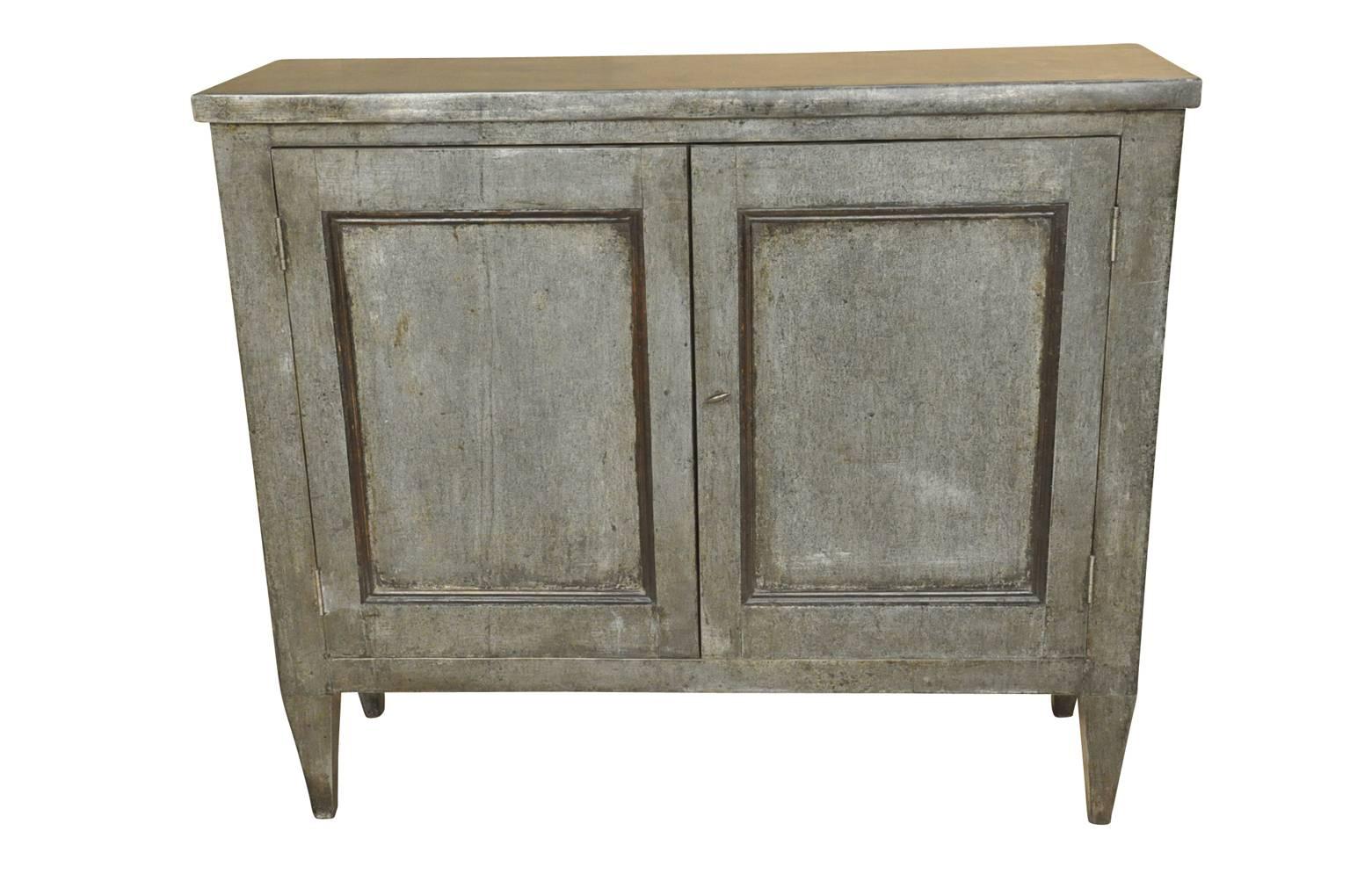 Wood Pair of 19th Century Spanish Buffets Clad in Zinc