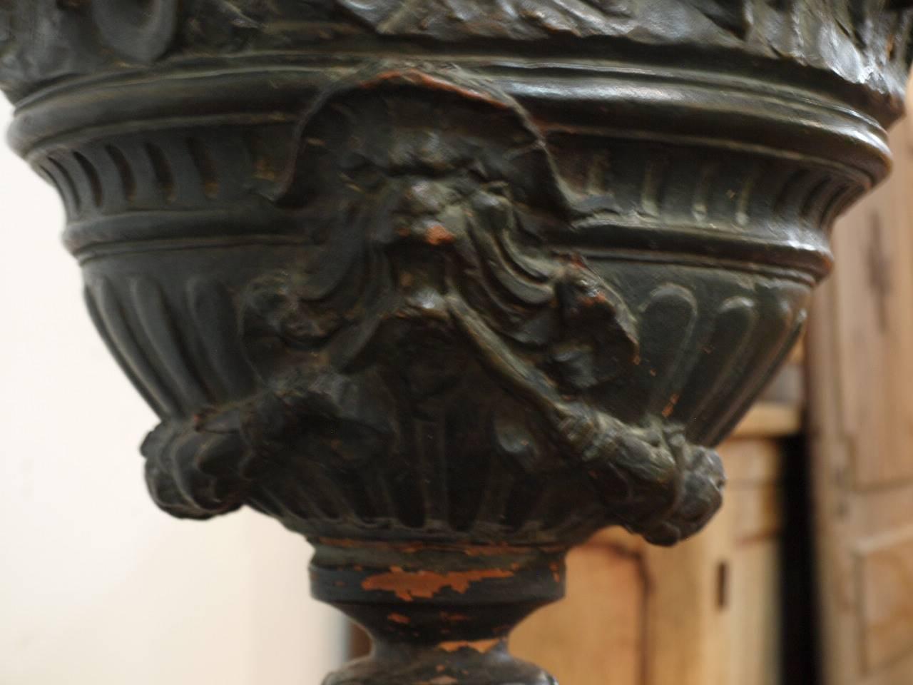 Stunning Grand Scale 19th Century Italian Glazed Terracotta Urn 5