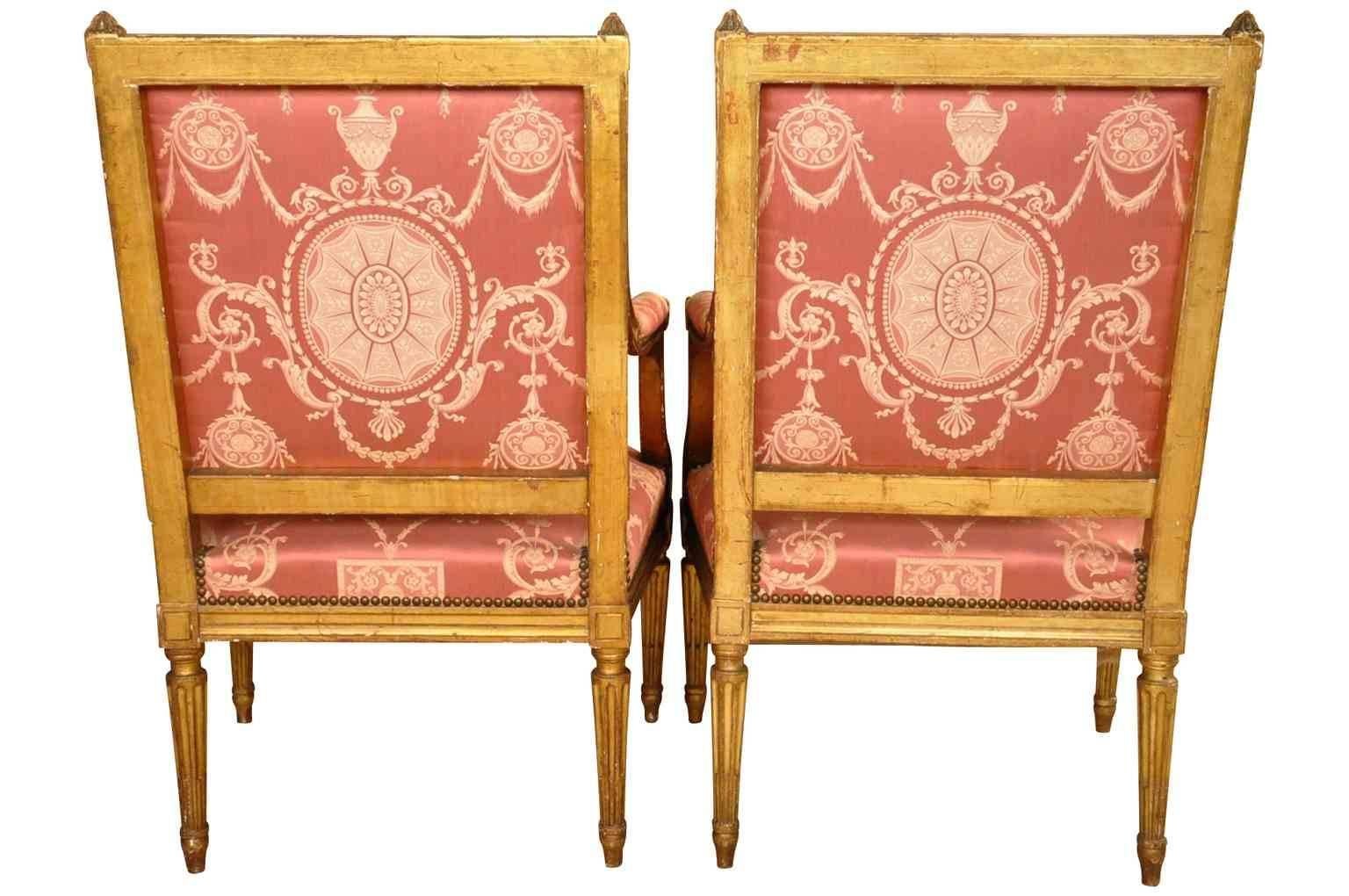 French Pair of 19th Century Napoleon III Period Armchairs or Fauteuilles