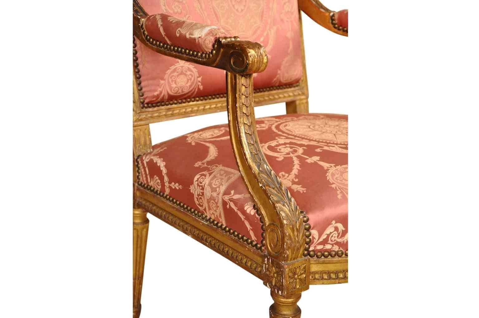 Wood Pair of 19th Century Napoleon III Period Armchairs or Fauteuilles