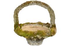 French Early 20th Century Faux Bois Panier Basket Planter