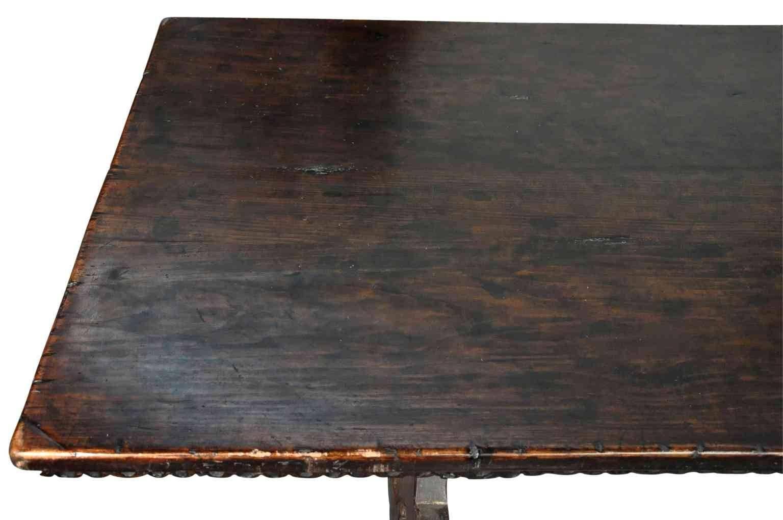 Italian 17th Century Style Farm Table or Trestle Table 2