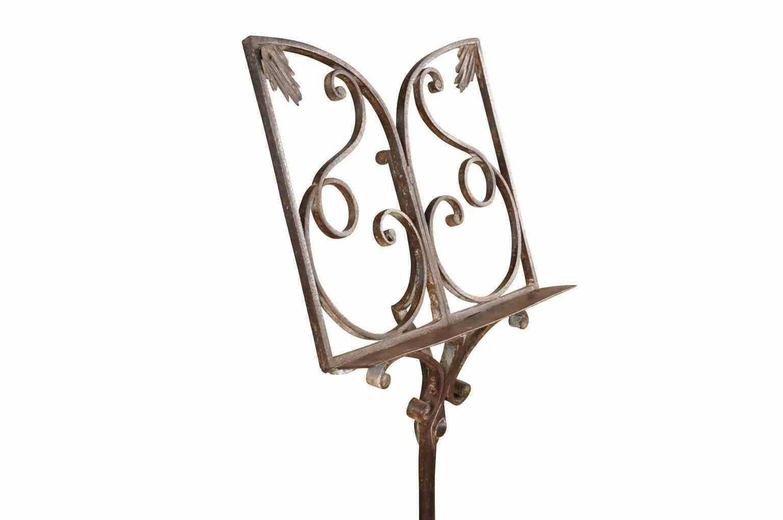 Forged 19th Century French Lectern, Book Stand in Iron
