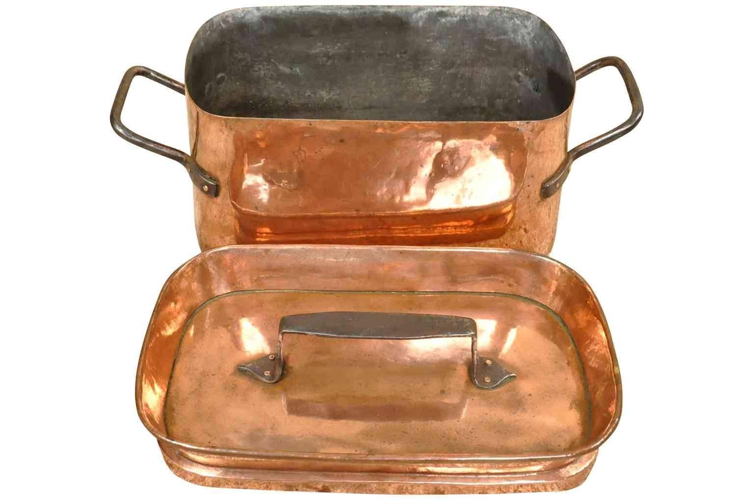 French 18th Century Lidded Copper Pot, Cookware 1