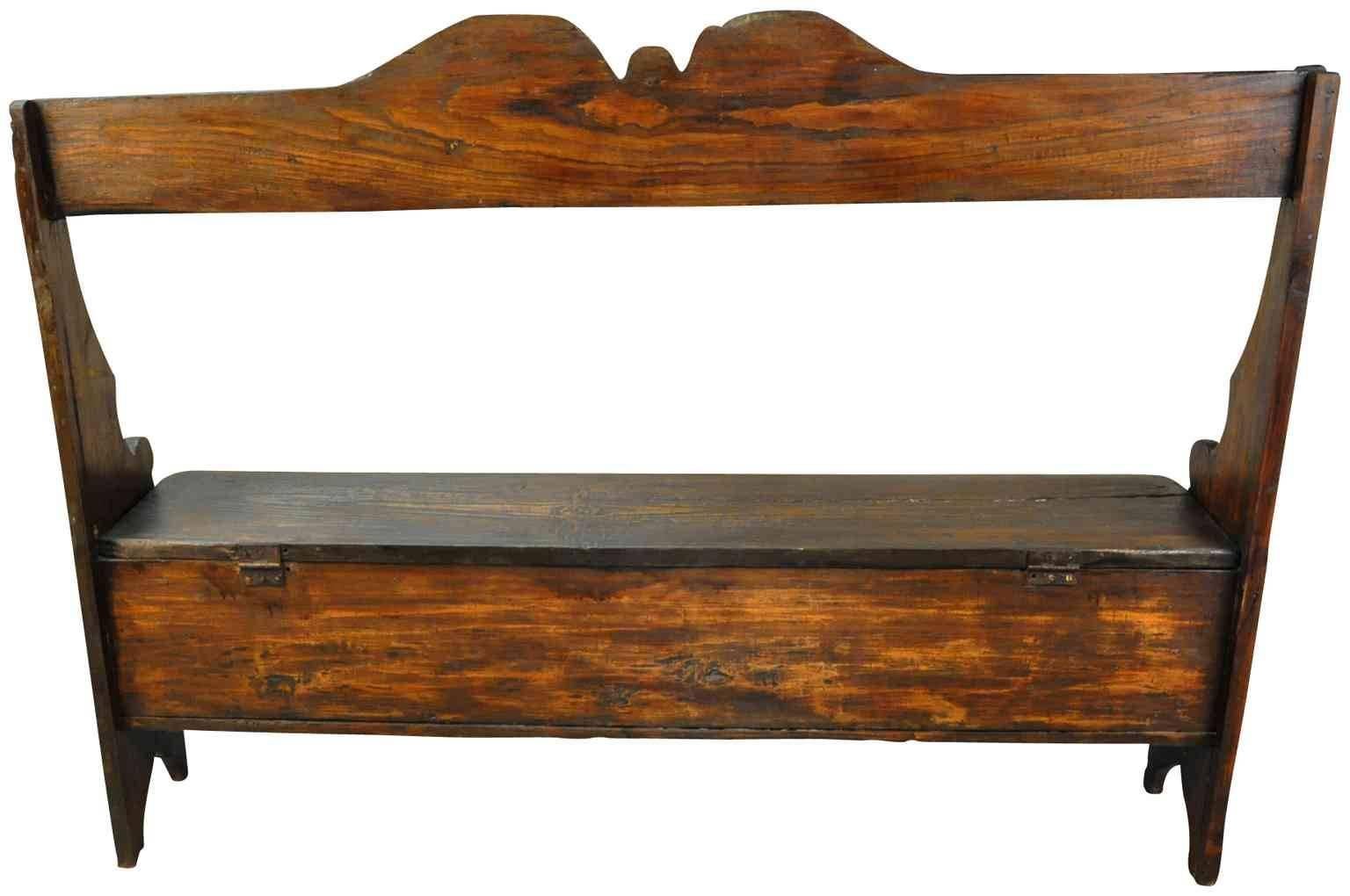Chestnut Early 19th Century Settle Bench from Portugal