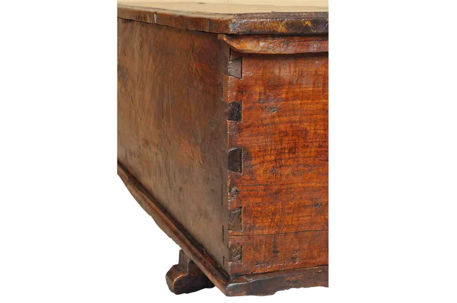 Walnut 18th Century Cassone, Trunk from Northern Italy