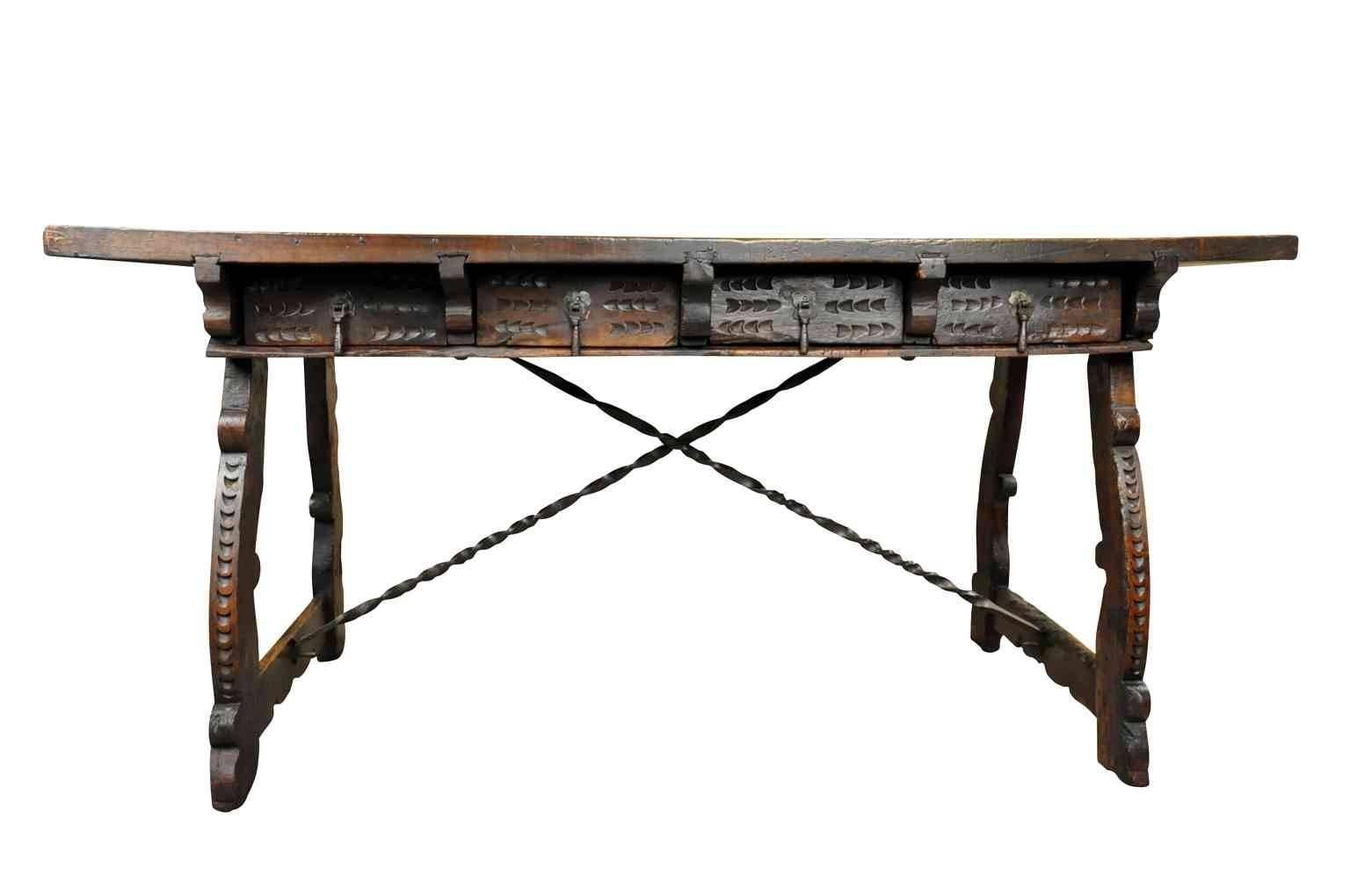 Outstanding Spanish 17th Century Table or Desk In Excellent Condition In Atlanta, GA
